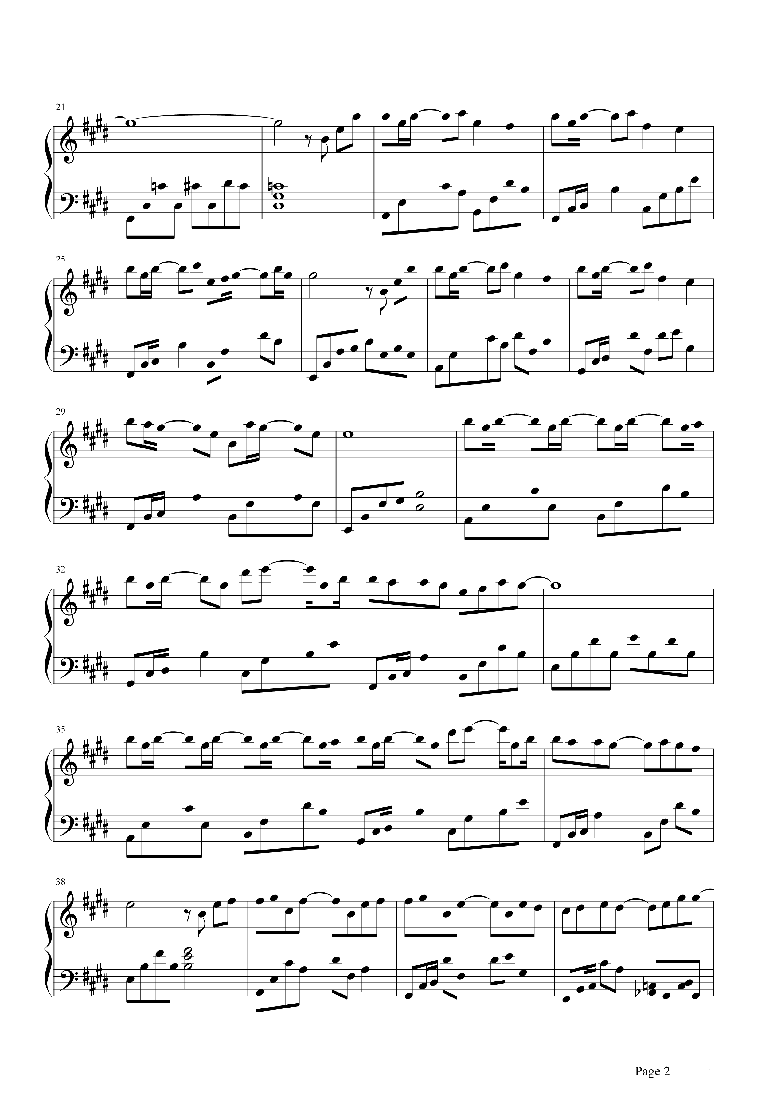 最后一页钢琴谱 江语晨-爱只能在回忆中完整2