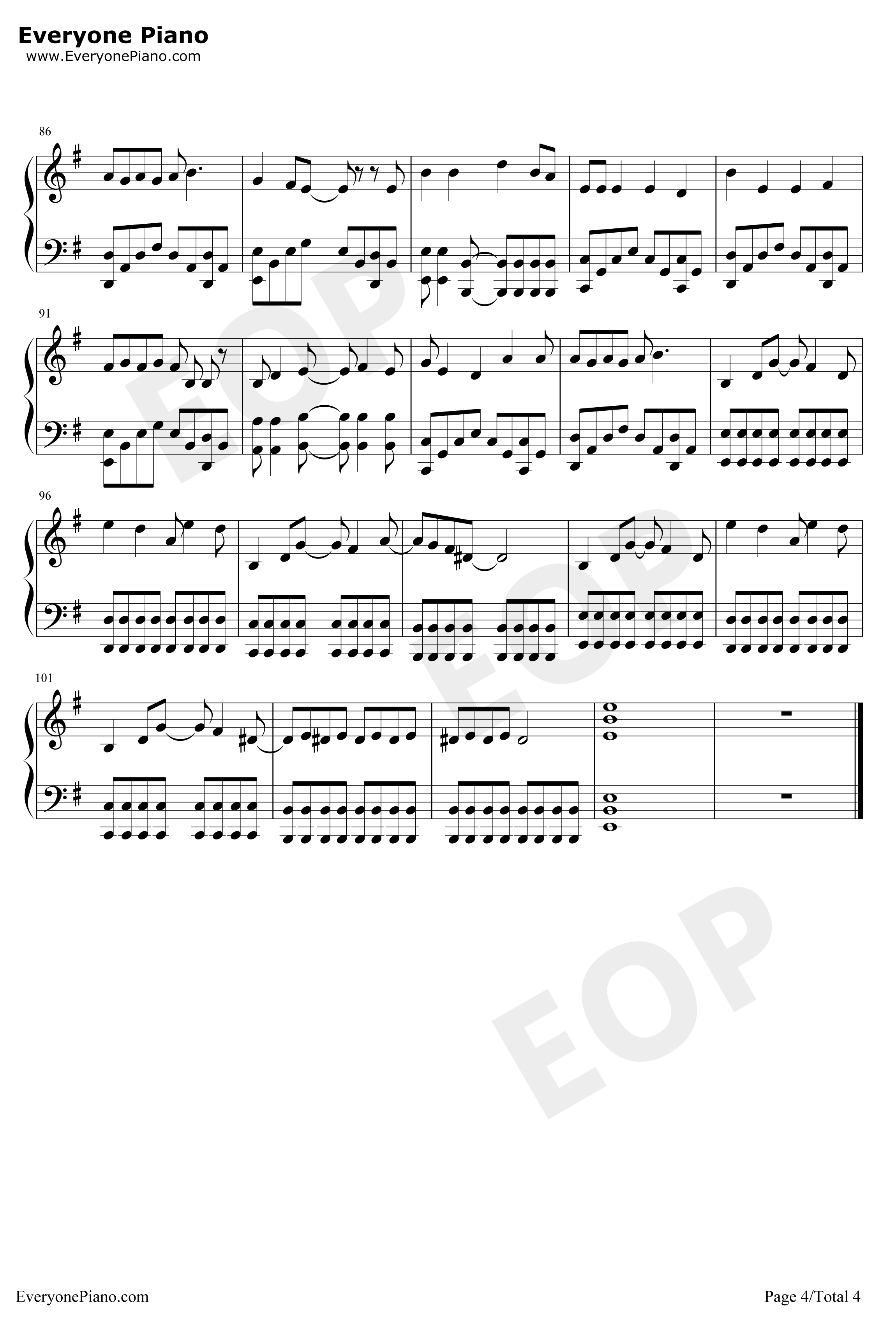 Again钢琴谱-YUI-《钢之炼金术师FULLMETALALCHEMIST》OP14