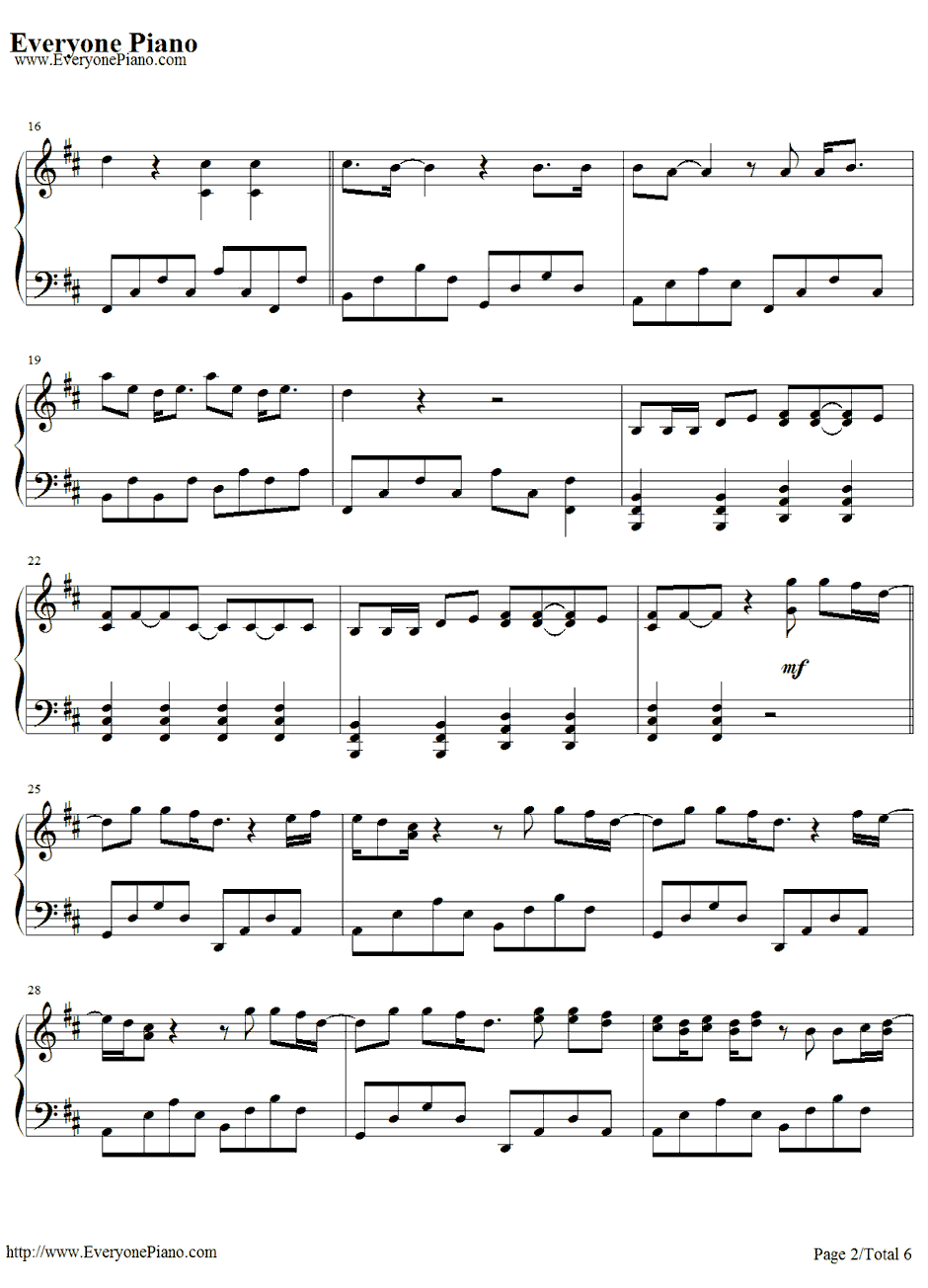 Alej an dro钢琴谱-LadyGaGa2