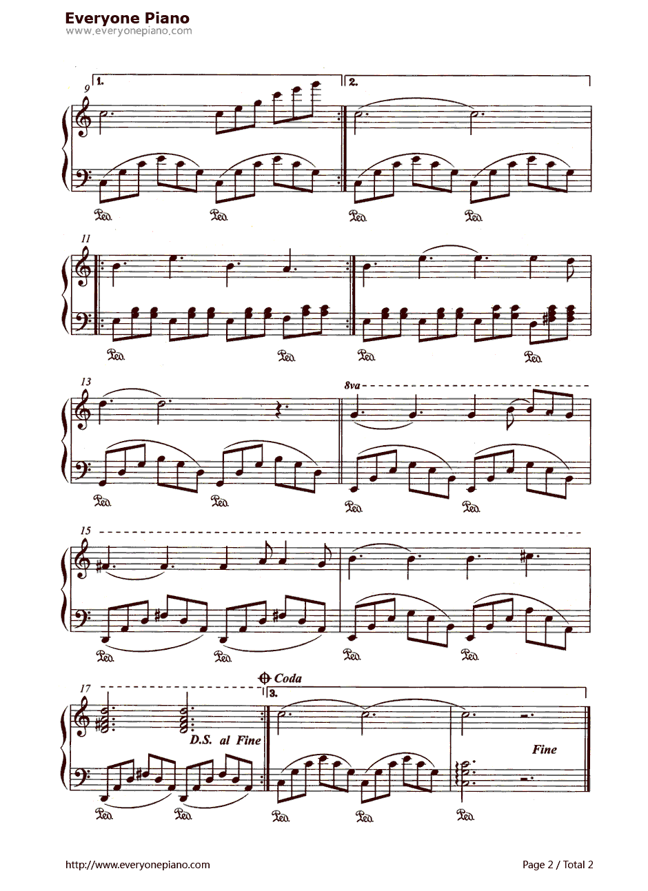 回忆钢琴谱-安得鲁.洛伊德.韦伯（Andrew Lloyd Webber）-选自音乐剧《猫》2