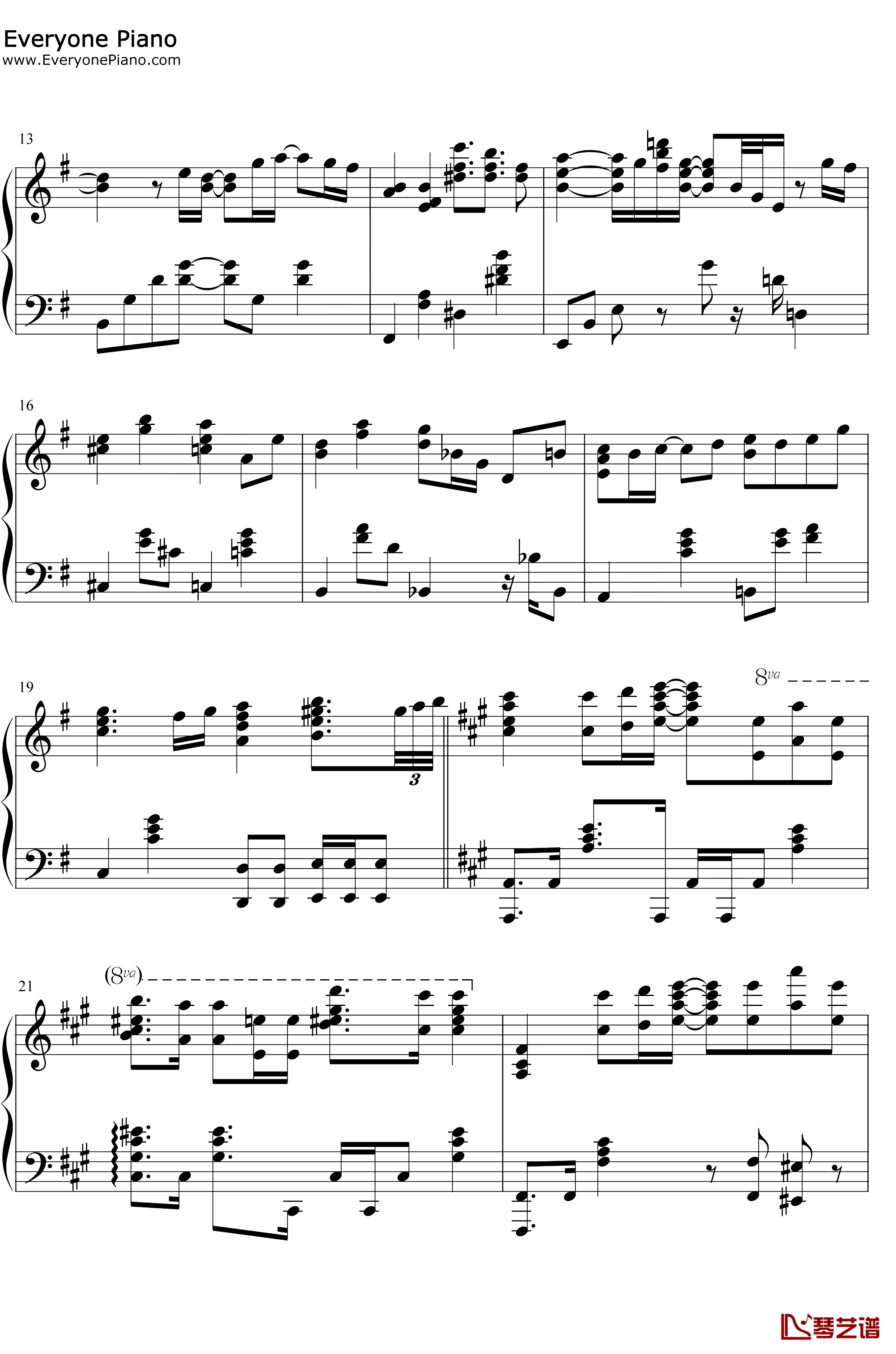 ココロソマリ钢琴谱-水濑祈-索玛丽与森林之神ED2