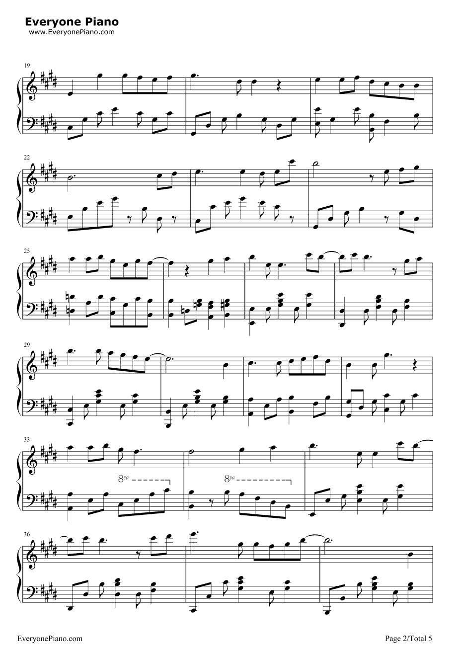 心的旋律钢琴谱-白浜坂高校合唱部-《TARITARI》主题曲2