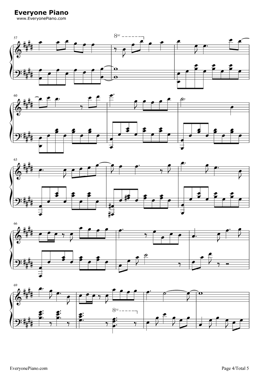 心的旋律钢琴谱-白浜坂高校合唱部-《TARITARI》主题曲4