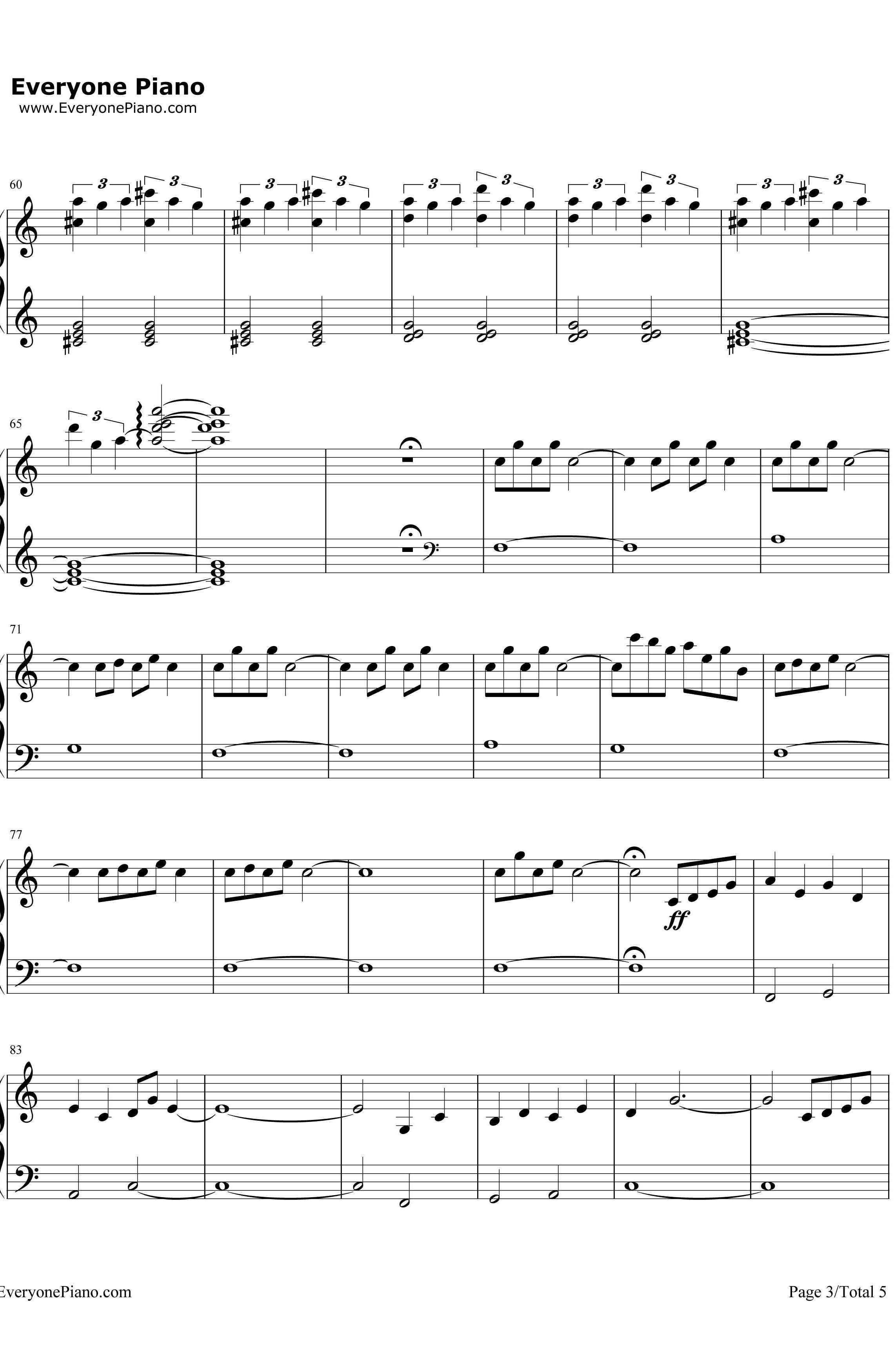 三葉のテーマ钢琴谱-RADWIMPS-《你的名字》三叶角色主题音乐3