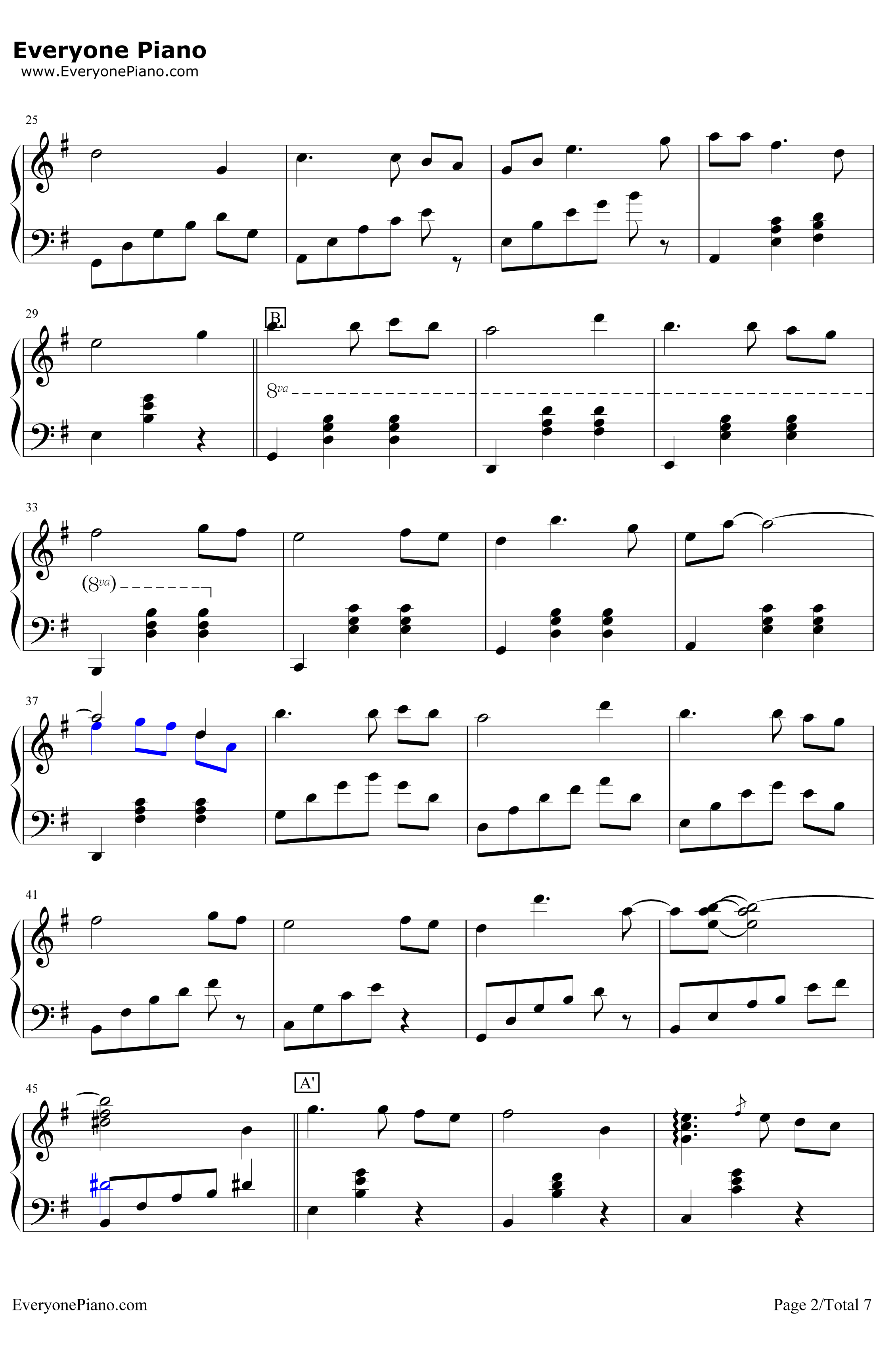 别了夏天钢琴谱-手嶌葵-虞美人盛开的山坡主题曲2