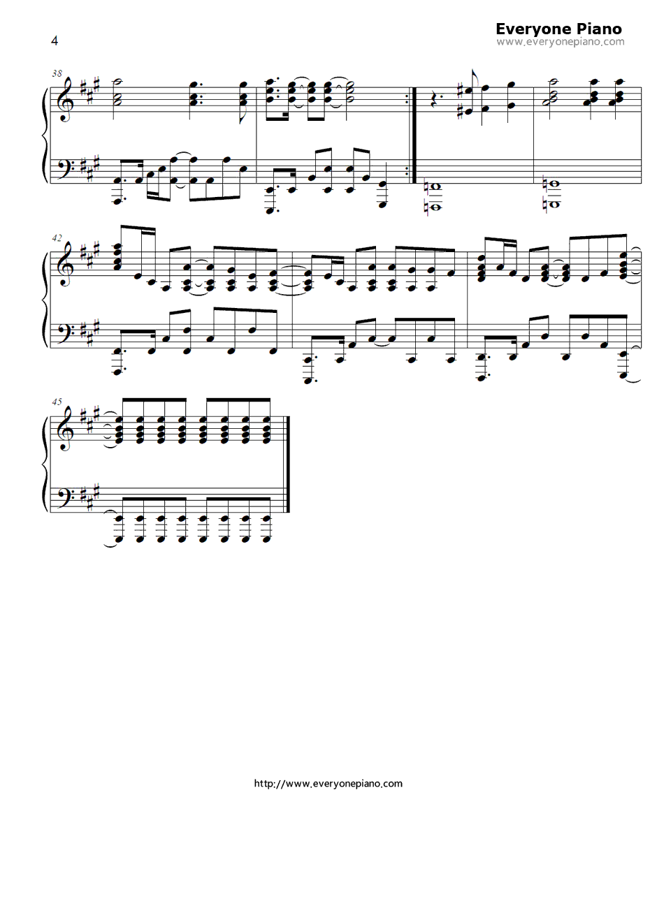 JUST ONE LIFE钢琴谱-Spyair-武士弗拉明戈OP14