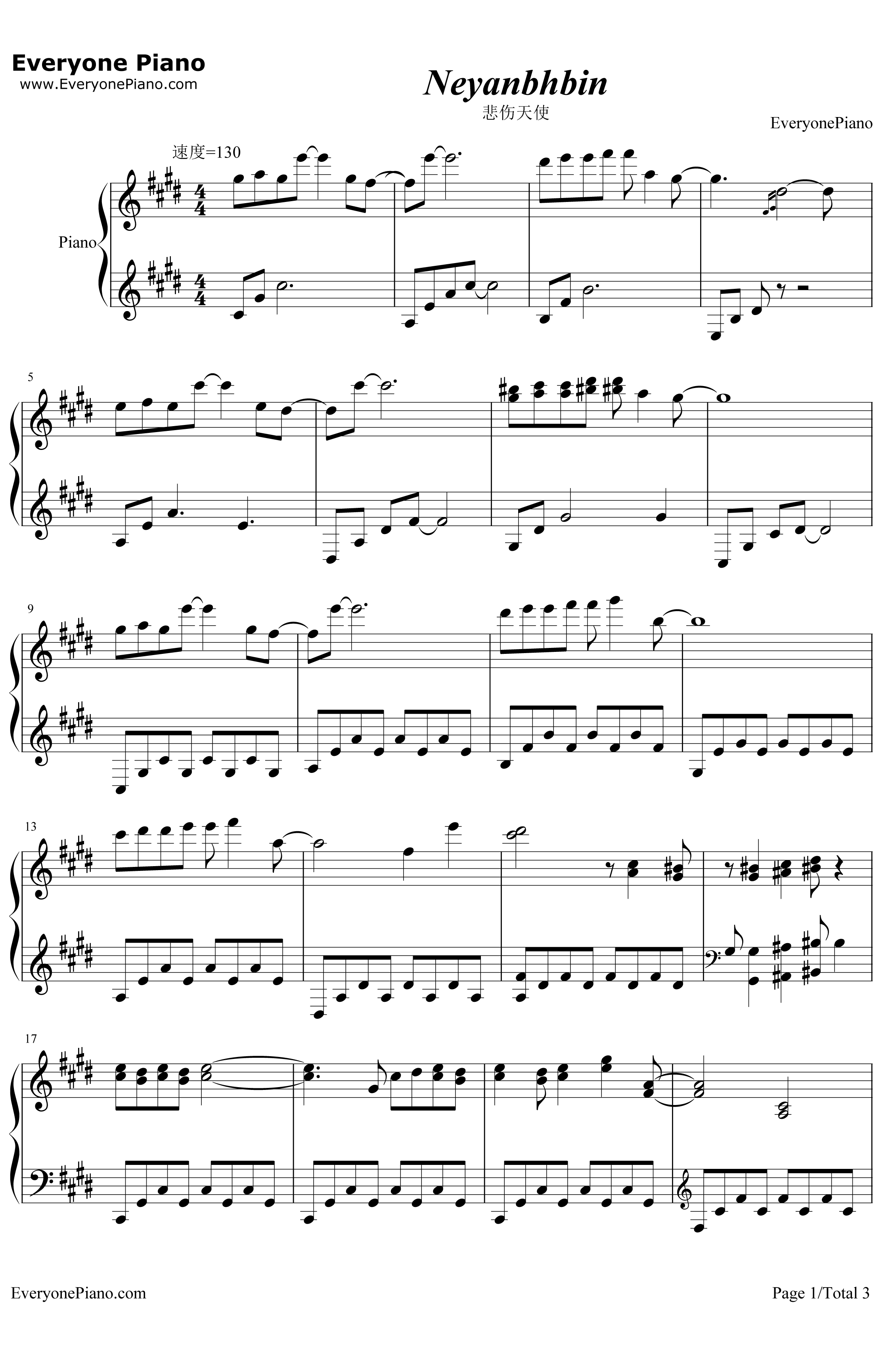 悲伤的天使钢琴谱-伊戈尔·克鲁多伊1