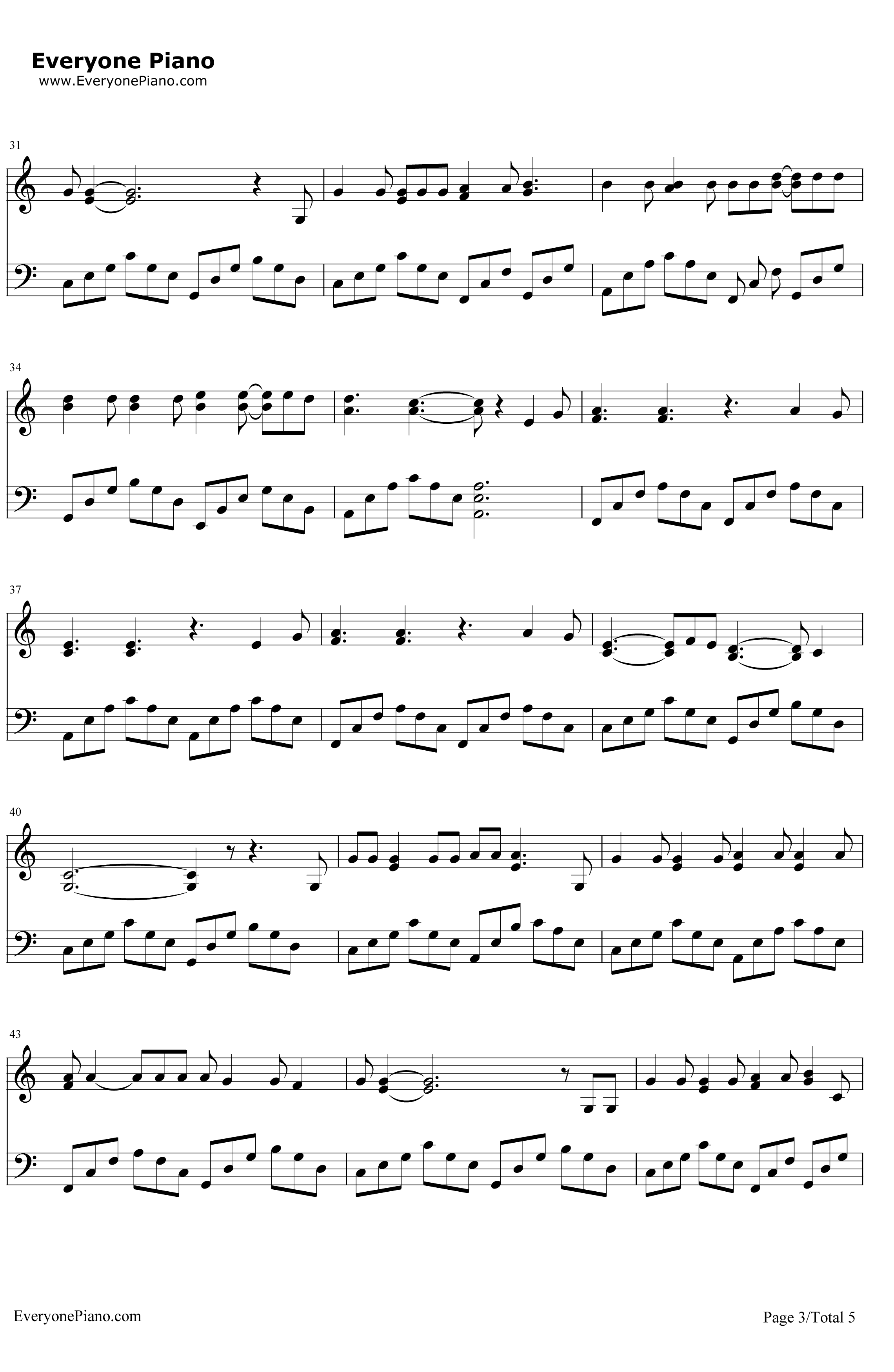 Hallelujah钢琴谱-JeffBuckleyLeonardCohen3