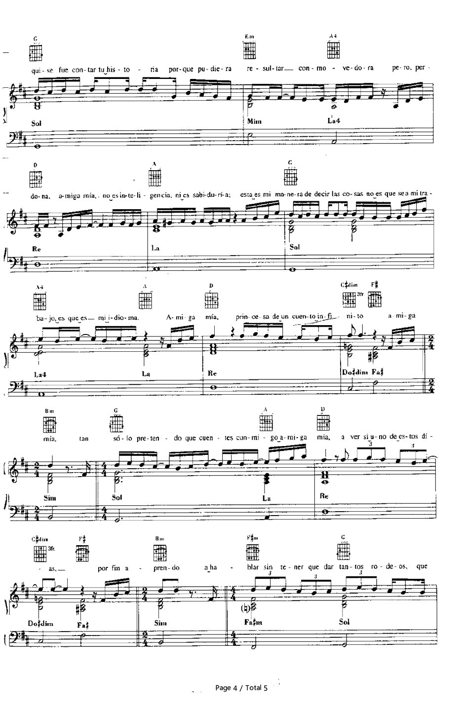 Amiga Mia钢琴谱-Alejandro Sanz4