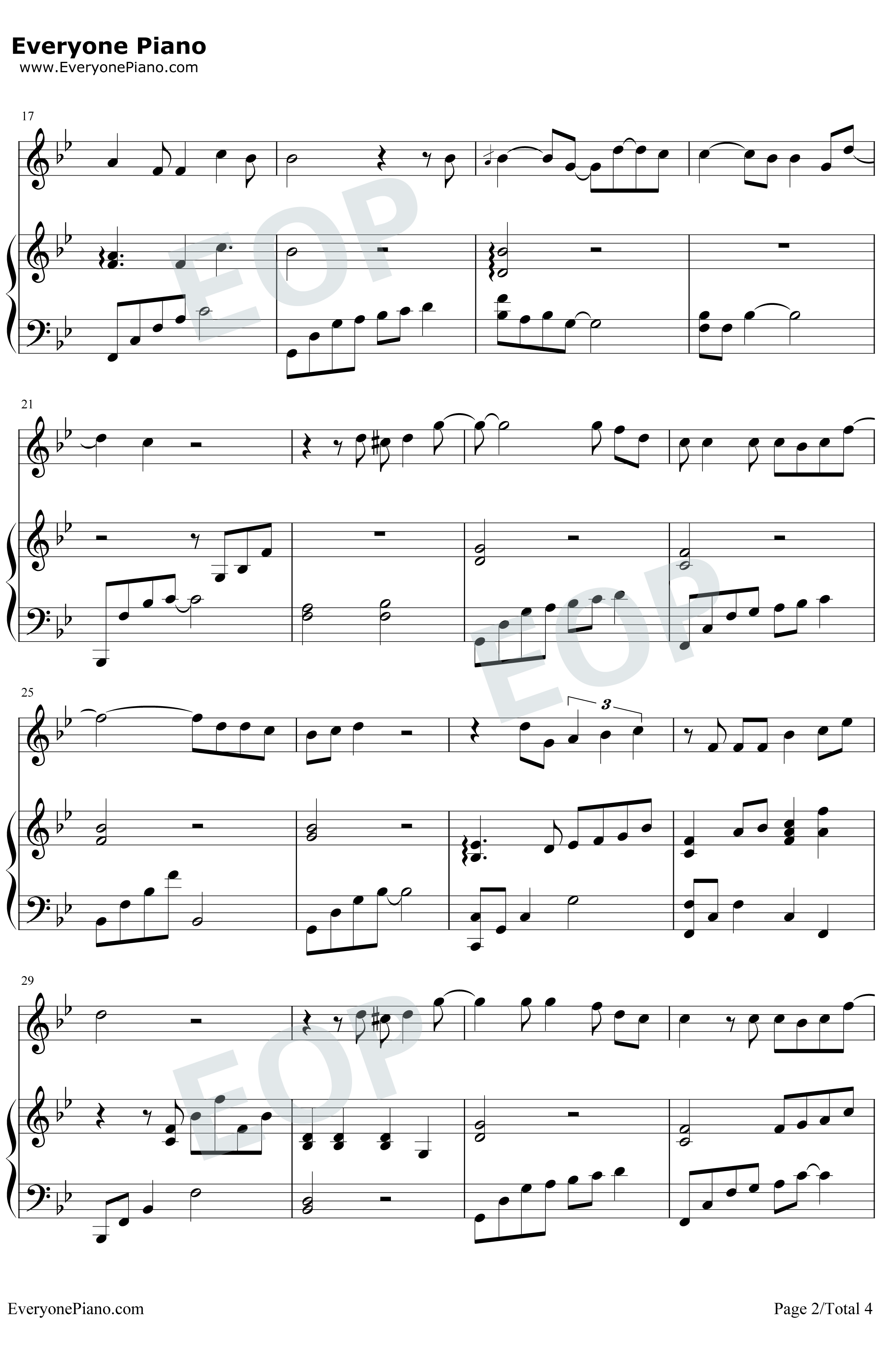 下雨了钢琴谱-薛之谦-弹唱版2
