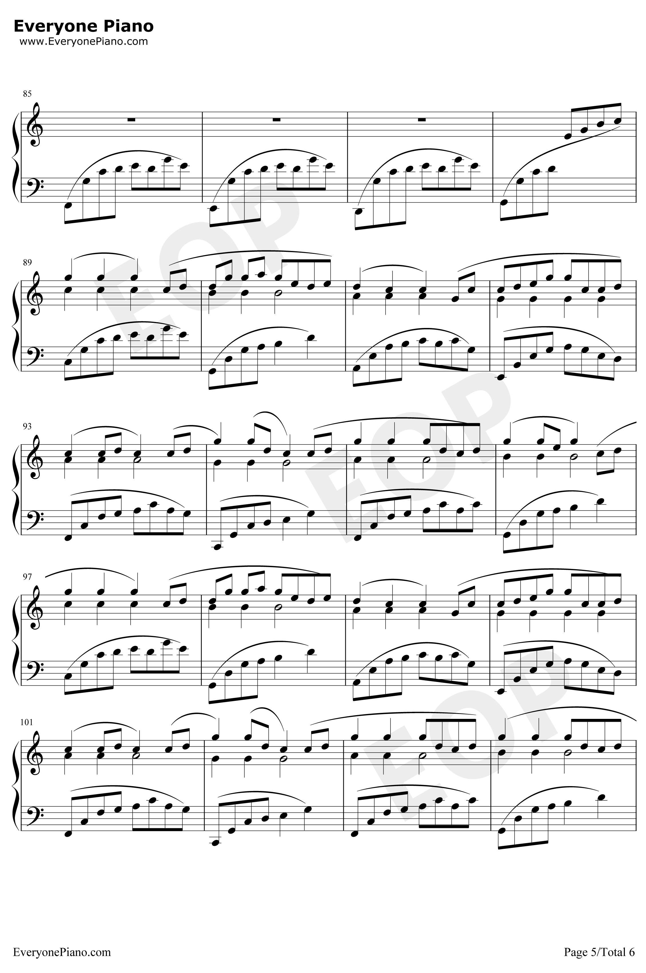 八辈子钢琴谱-乌龟5