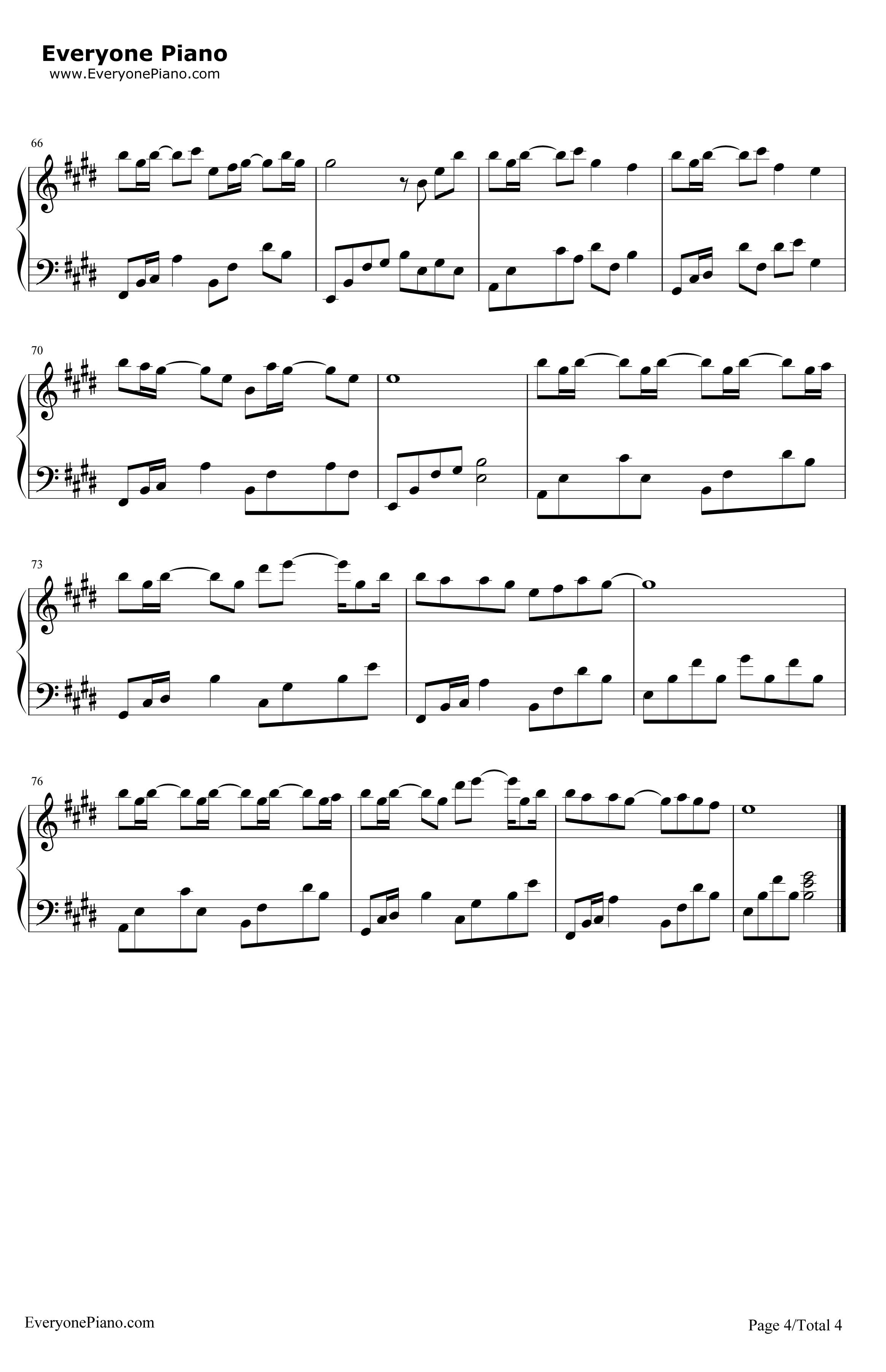最后一页钢琴谱-江语晨-熊猫人片尾曲4