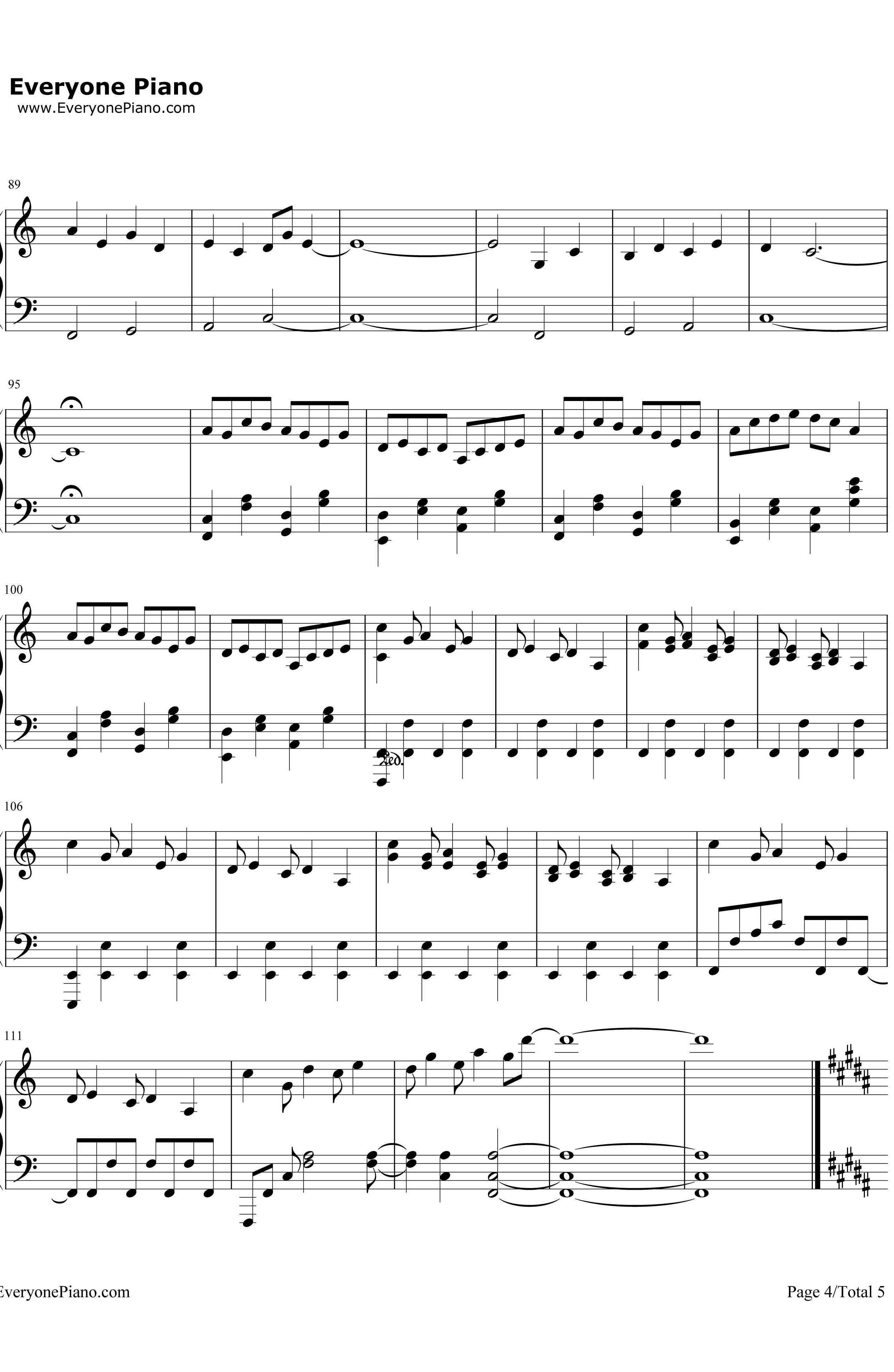 三葉のテーマ钢琴谱-RADWIMPS-《你的名字》三叶角色主题音乐4