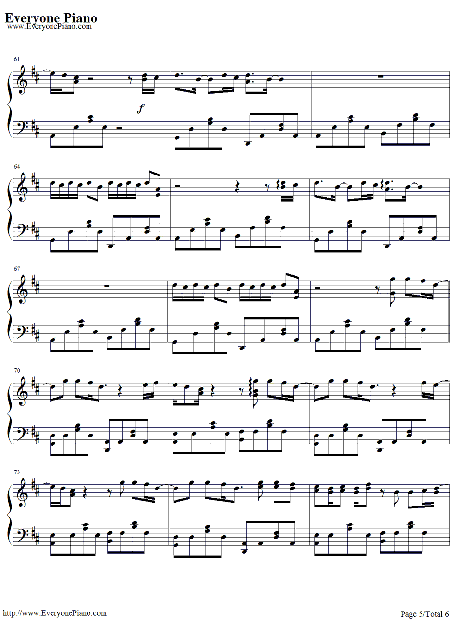 Alej an dro钢琴谱-LadyGaGa5