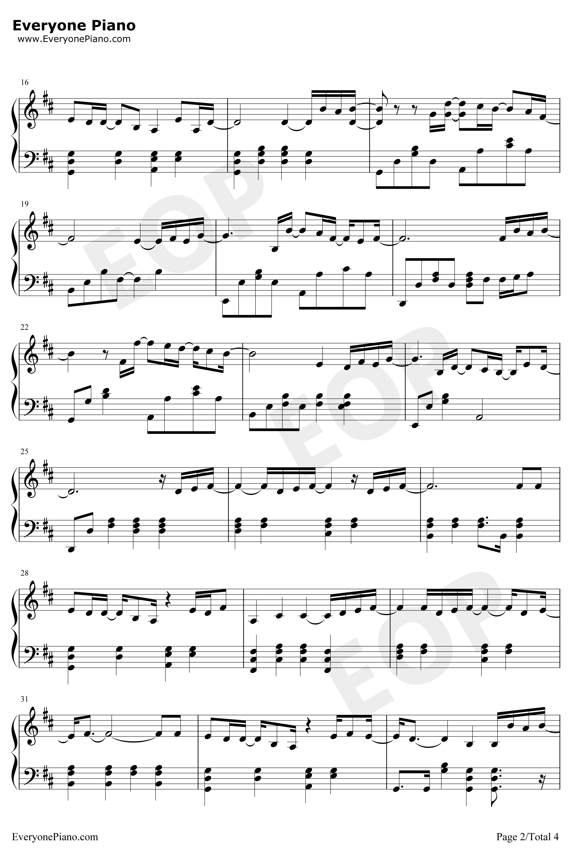 别钢琴谱-薛之谦-独奏版2