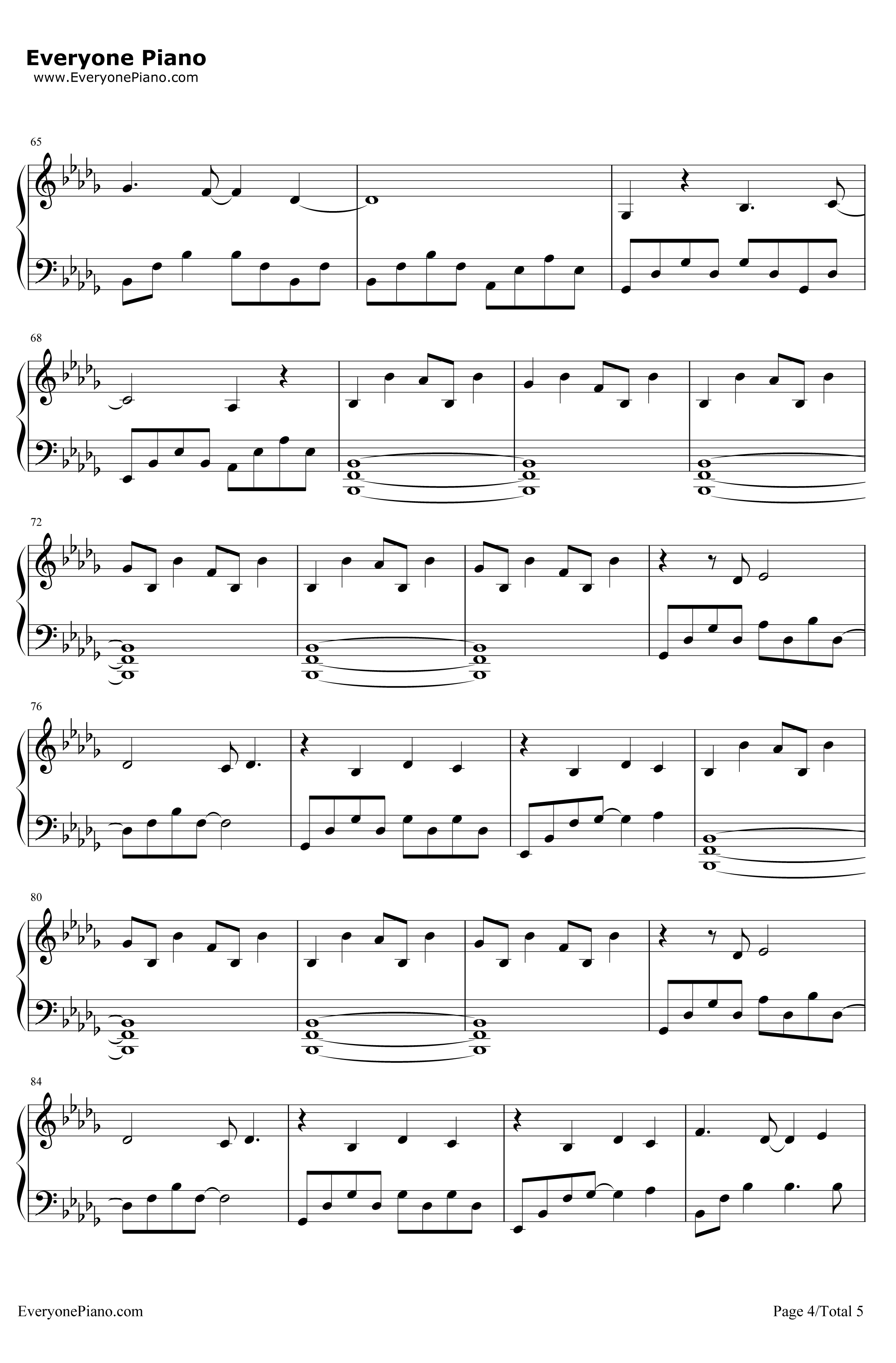 Lithium钢琴谱-Evanescence4