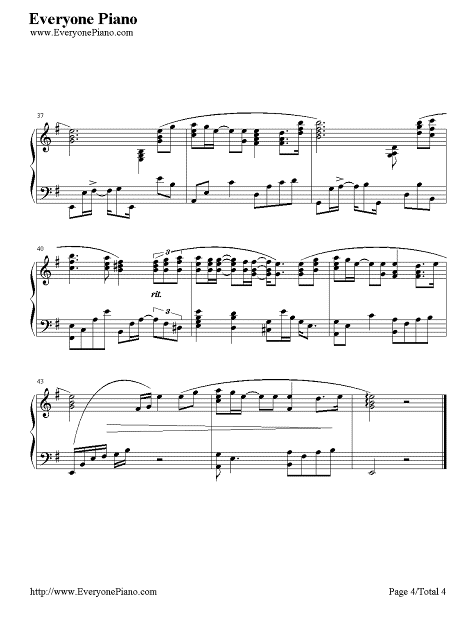离歌钢琴谱-信乐团4