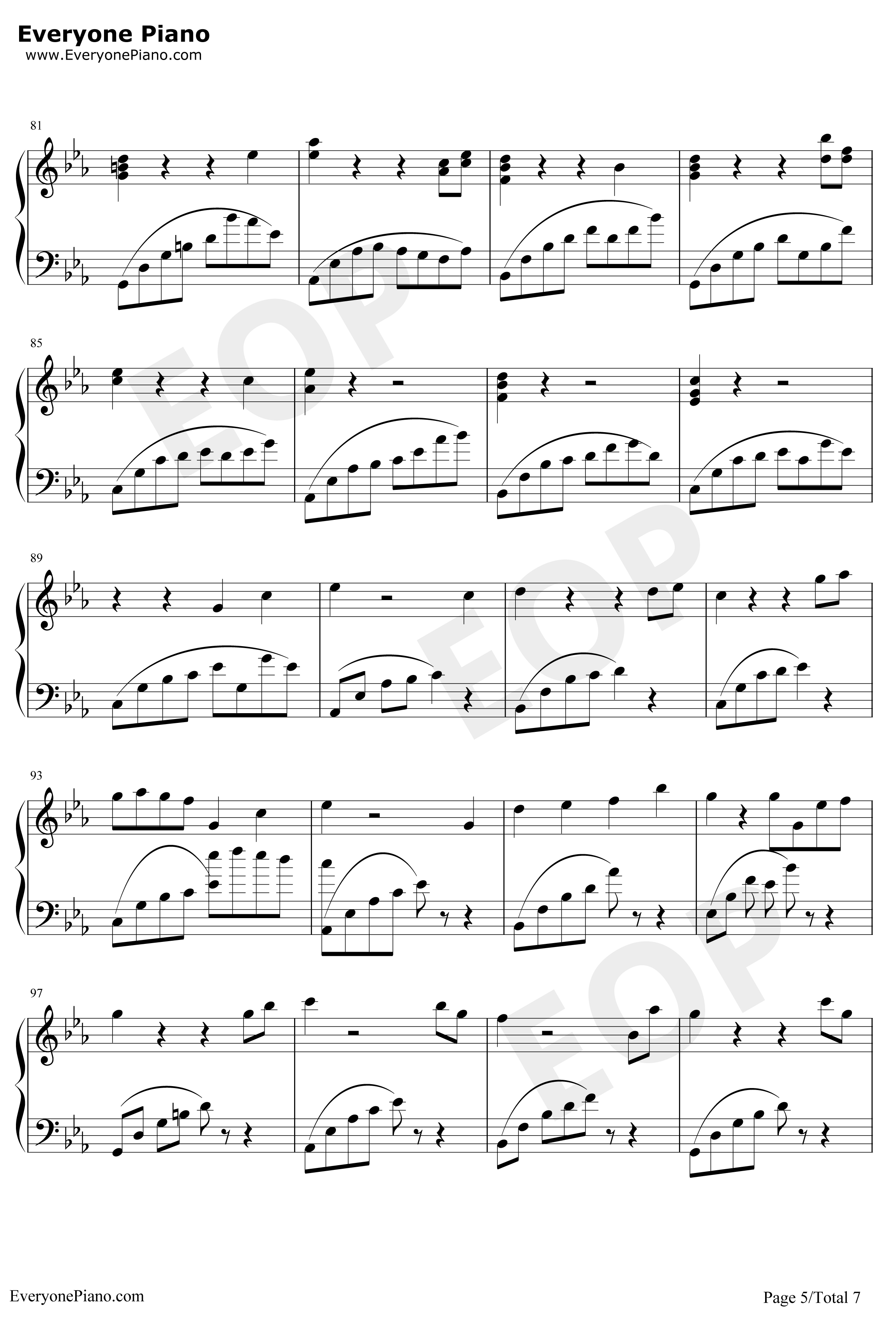 黑白的格调（1）川止于海钢琴谱-桃子-忧伤好听5