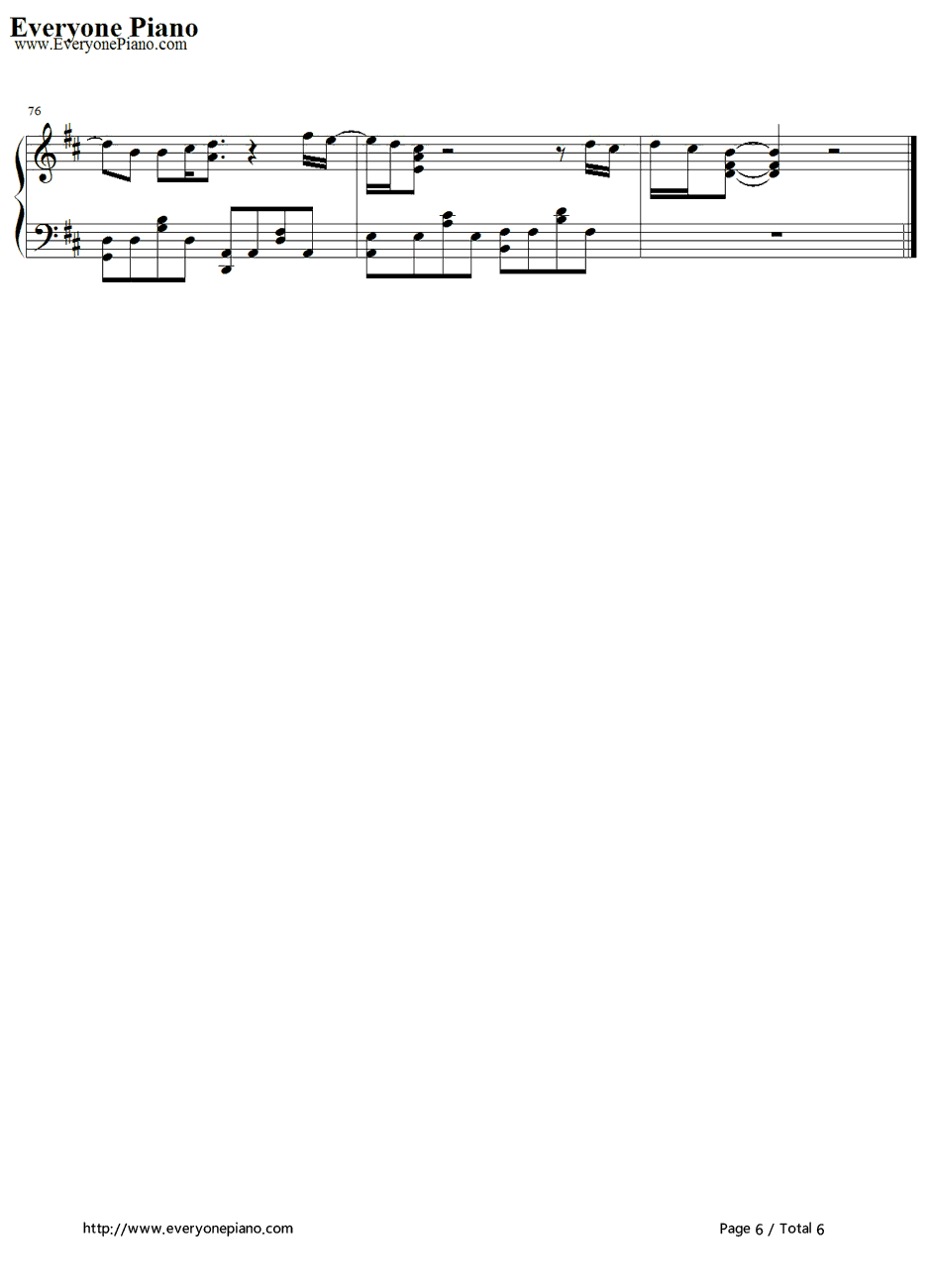 Alej an dro钢琴谱-LadyGaGa6