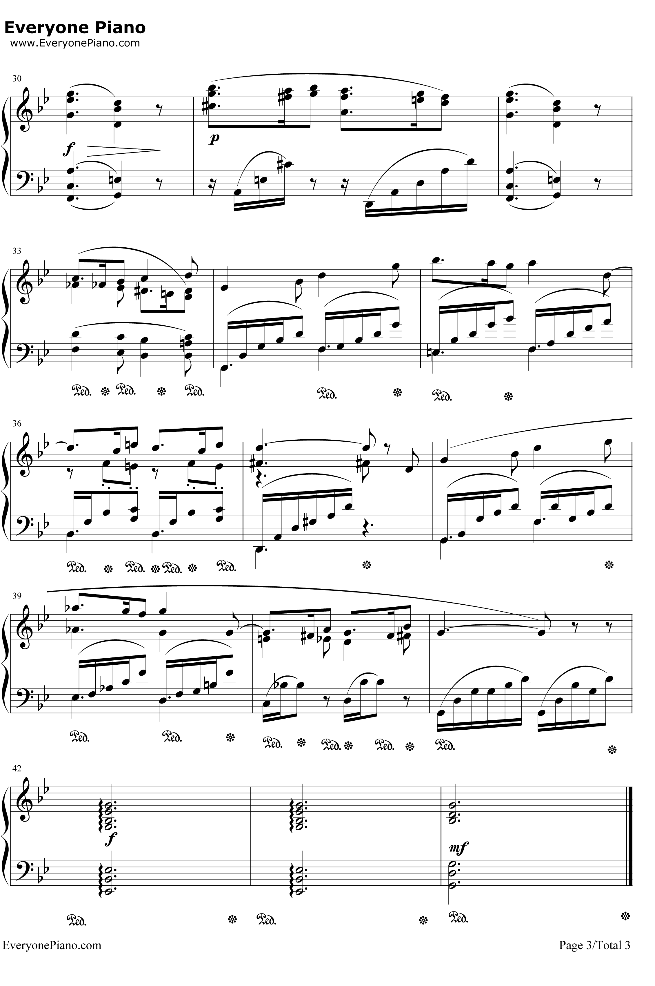 西西里舞曲钢琴谱 -福莱3