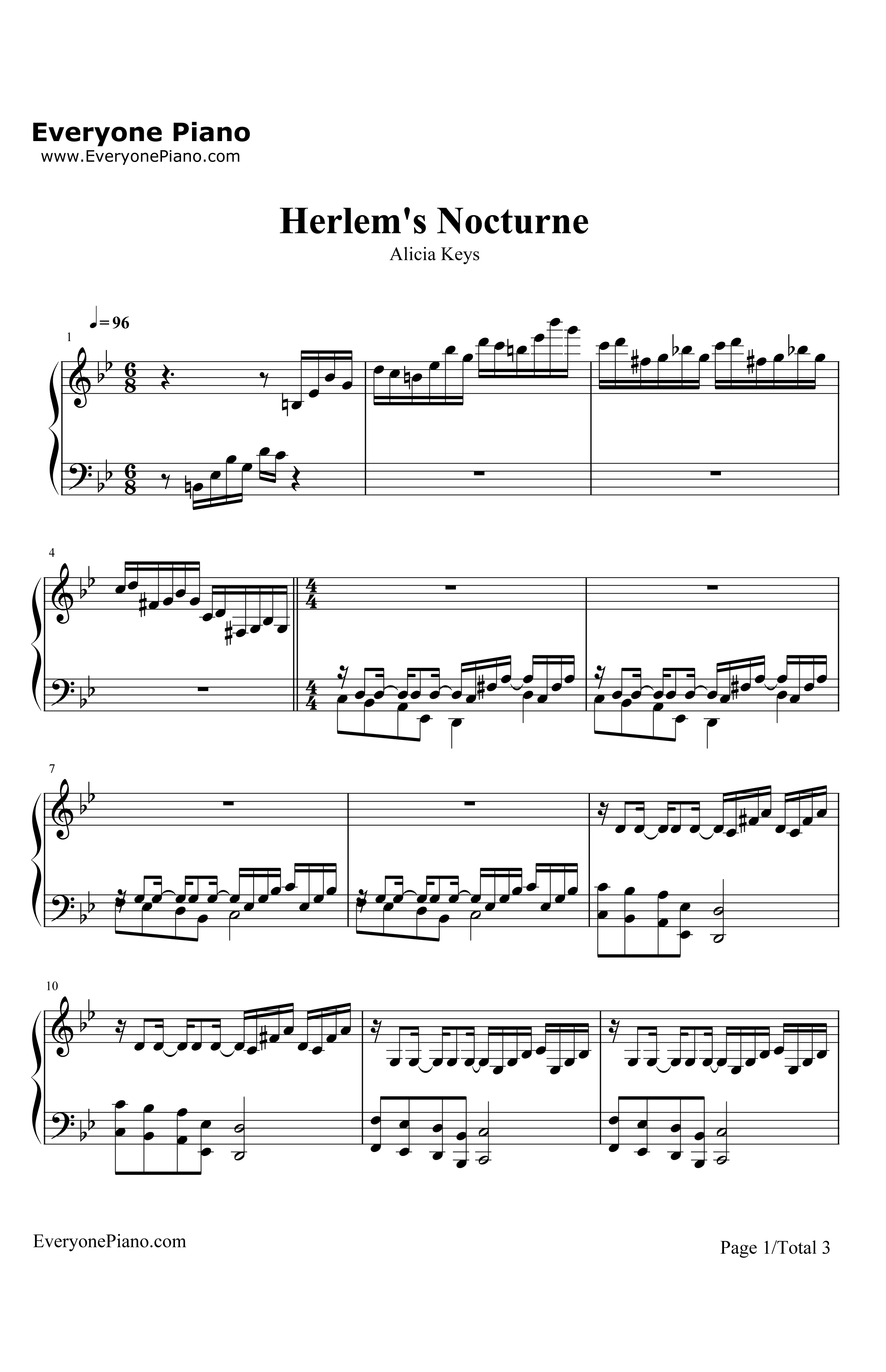 Harlem'sNocturne钢琴谱-AliciaKeys1