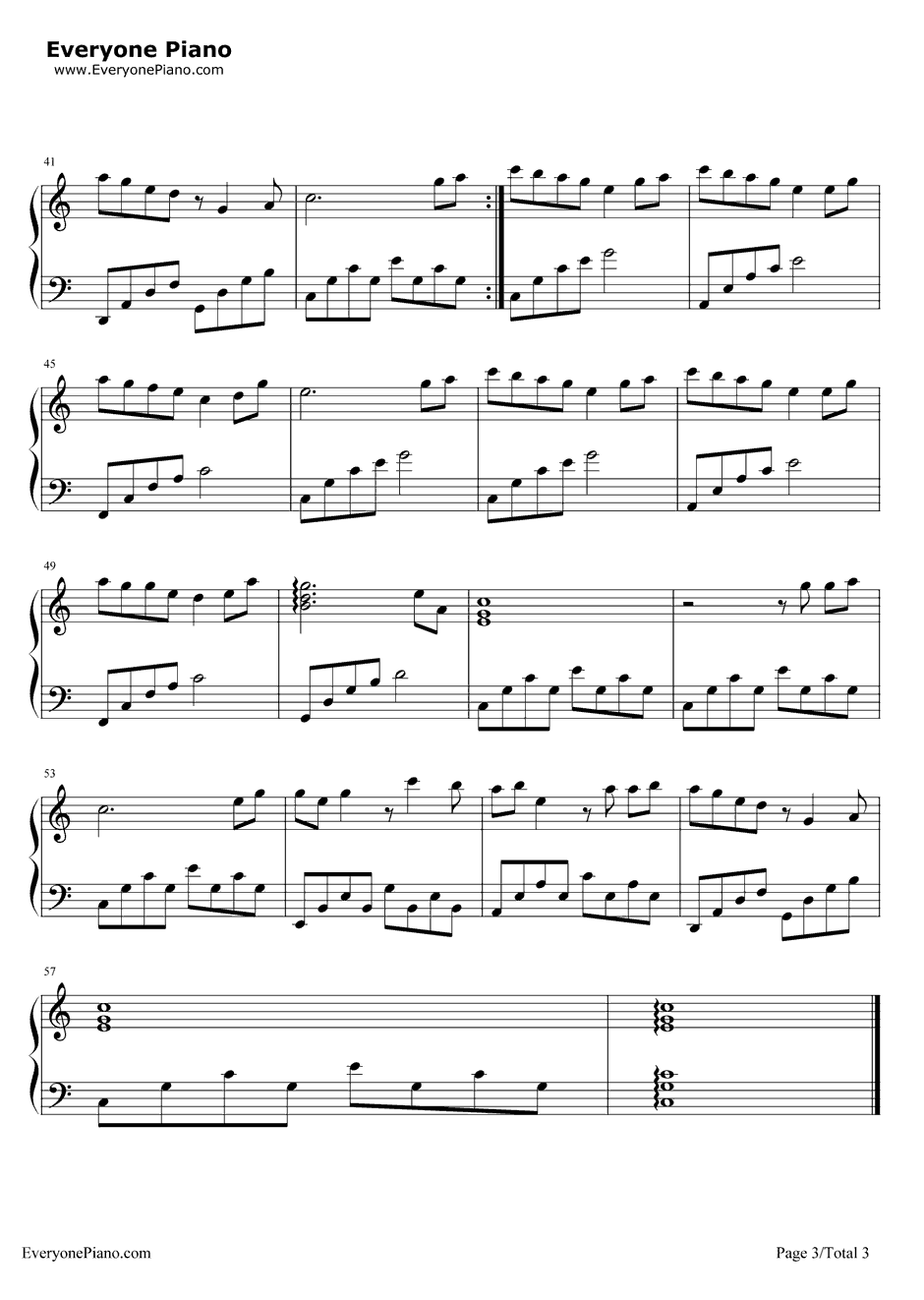 两只蝴蝶钢琴谱-庞龙3
