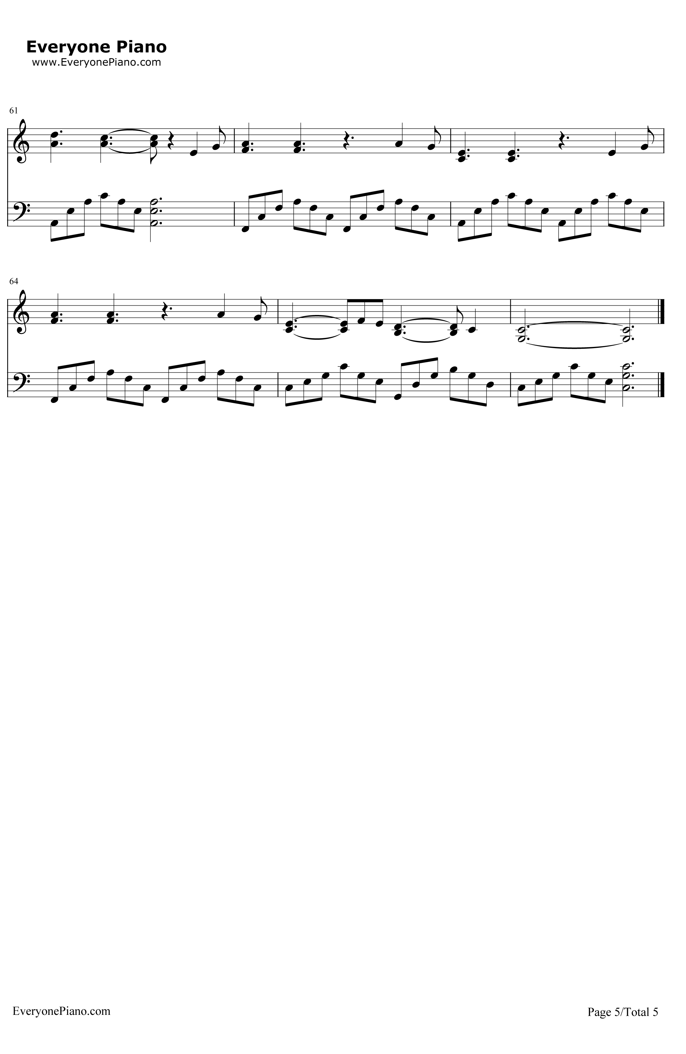 Hallelujah钢琴谱-JeffBuckleyLeonardCohen5