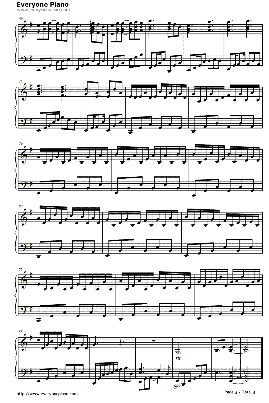 Piano UC钢琴谱-泽野弘之-NO.33