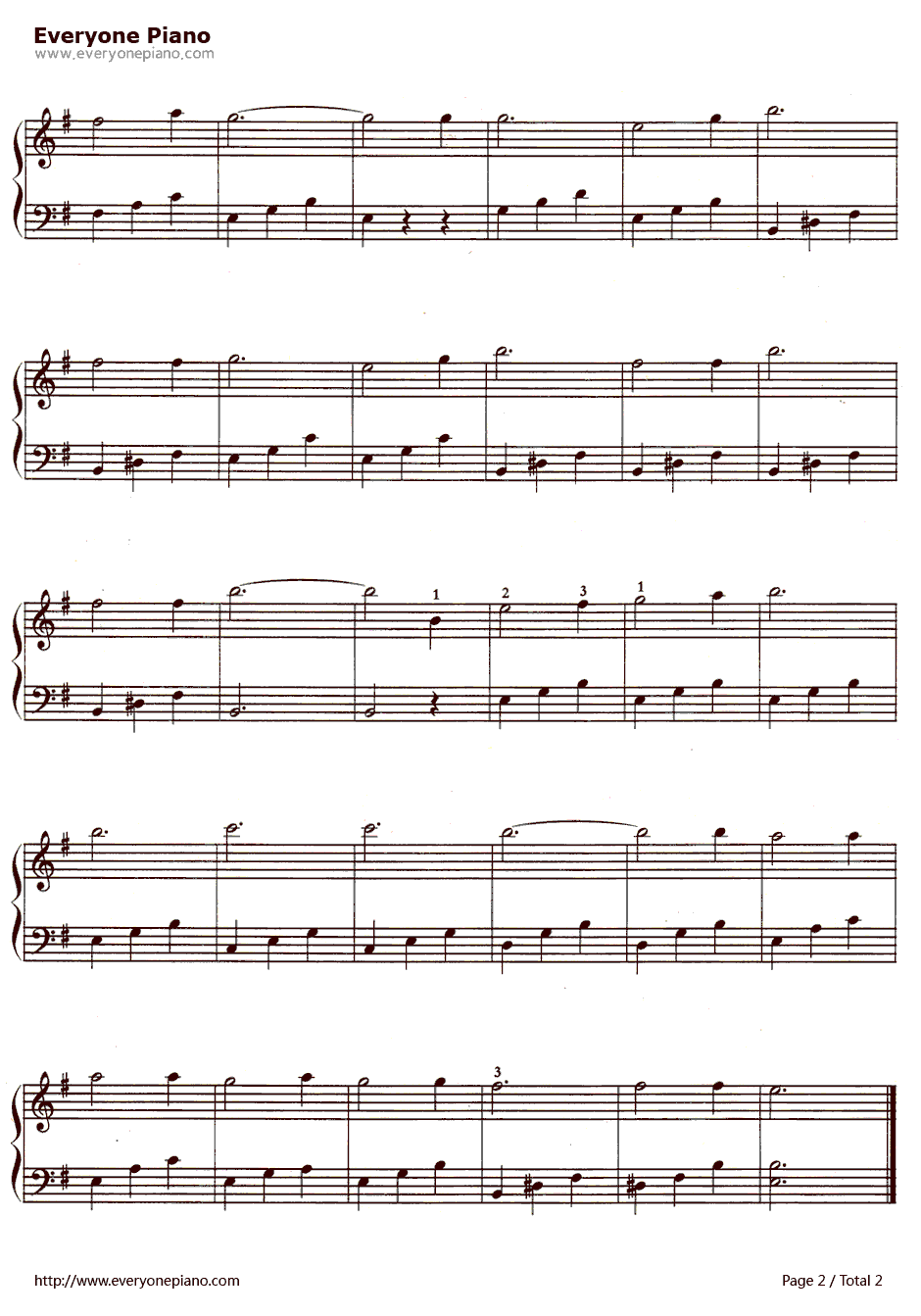 捷克第二国歌：伏尔塔瓦河钢琴谱-斯美塔那2