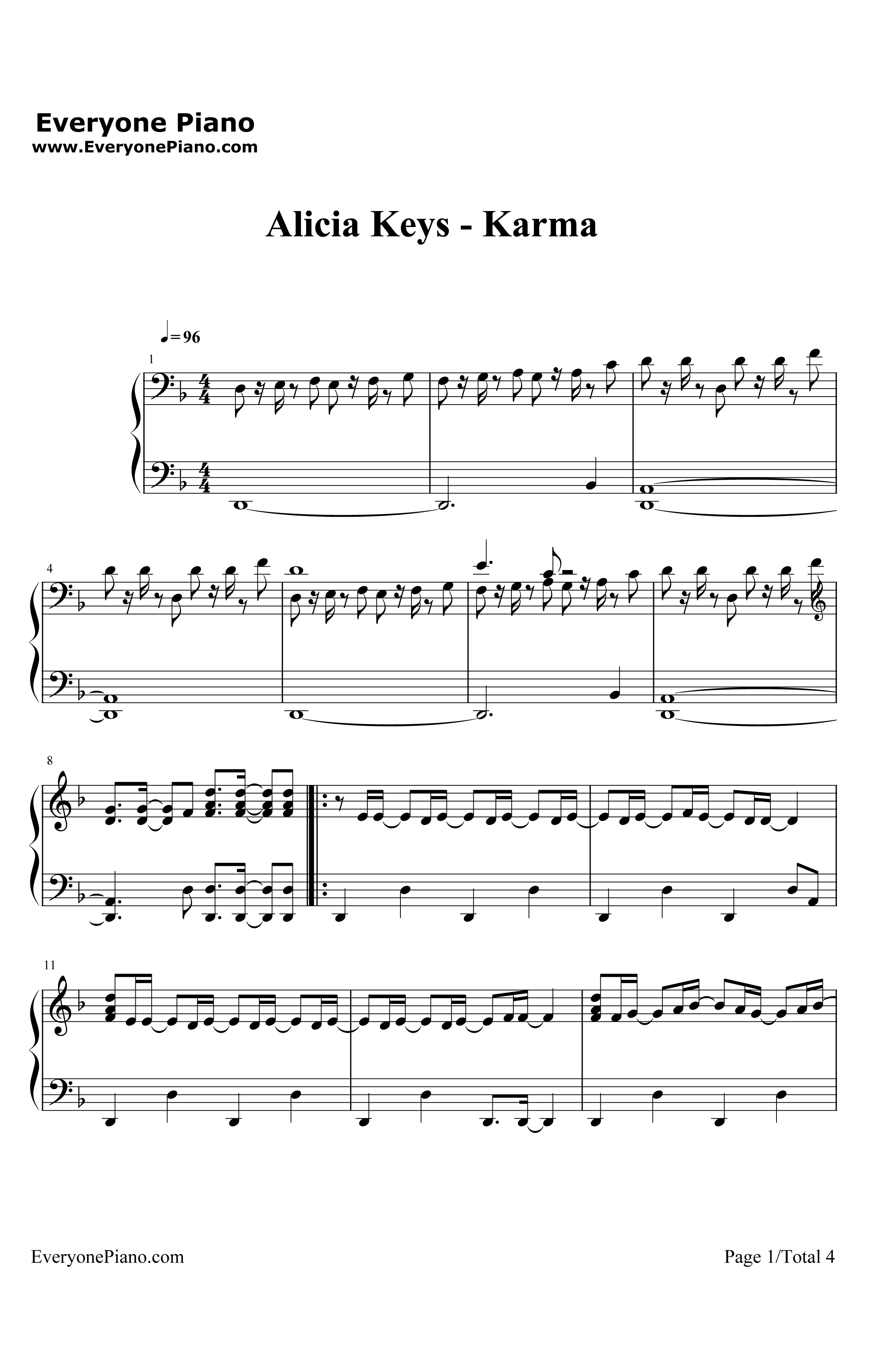 Karma钢琴谱-AliciaKeys1