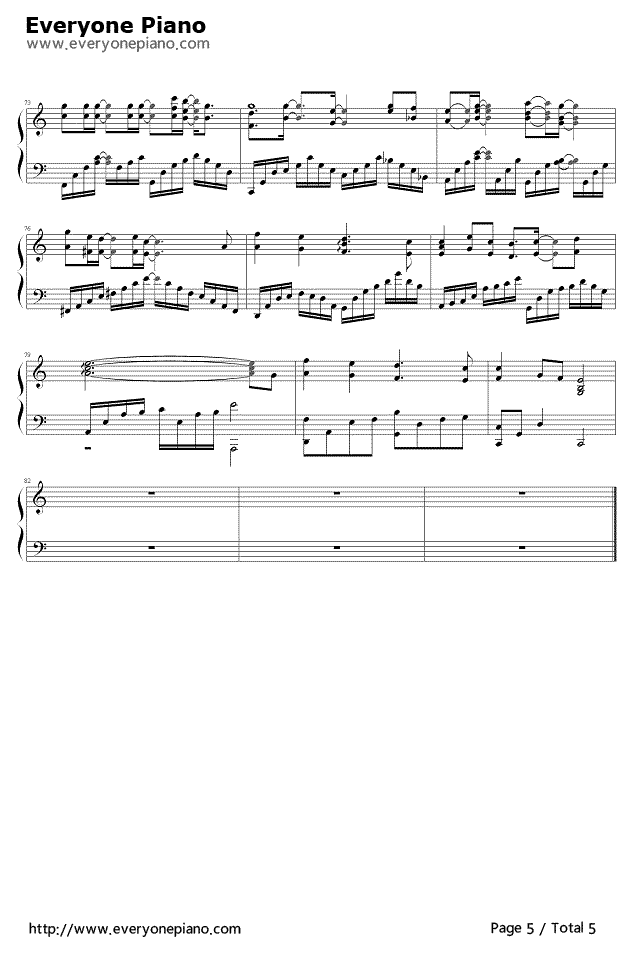 背叛钢琴谱-曹格5