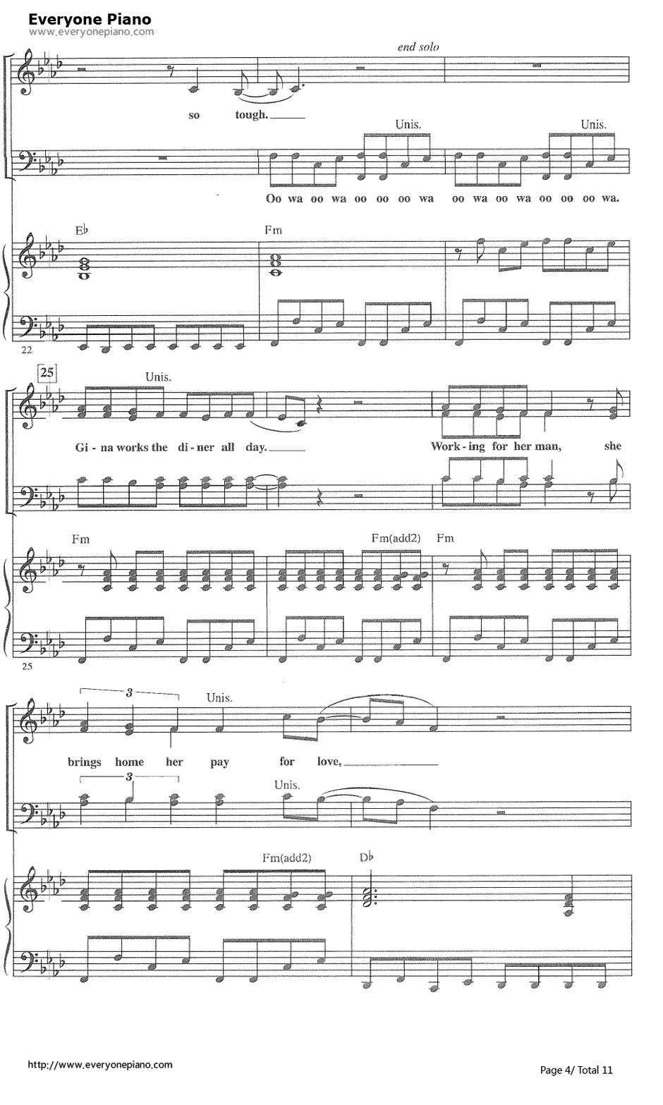 Livin' on a prayer钢琴谱-Bon Jovi邦乔维4