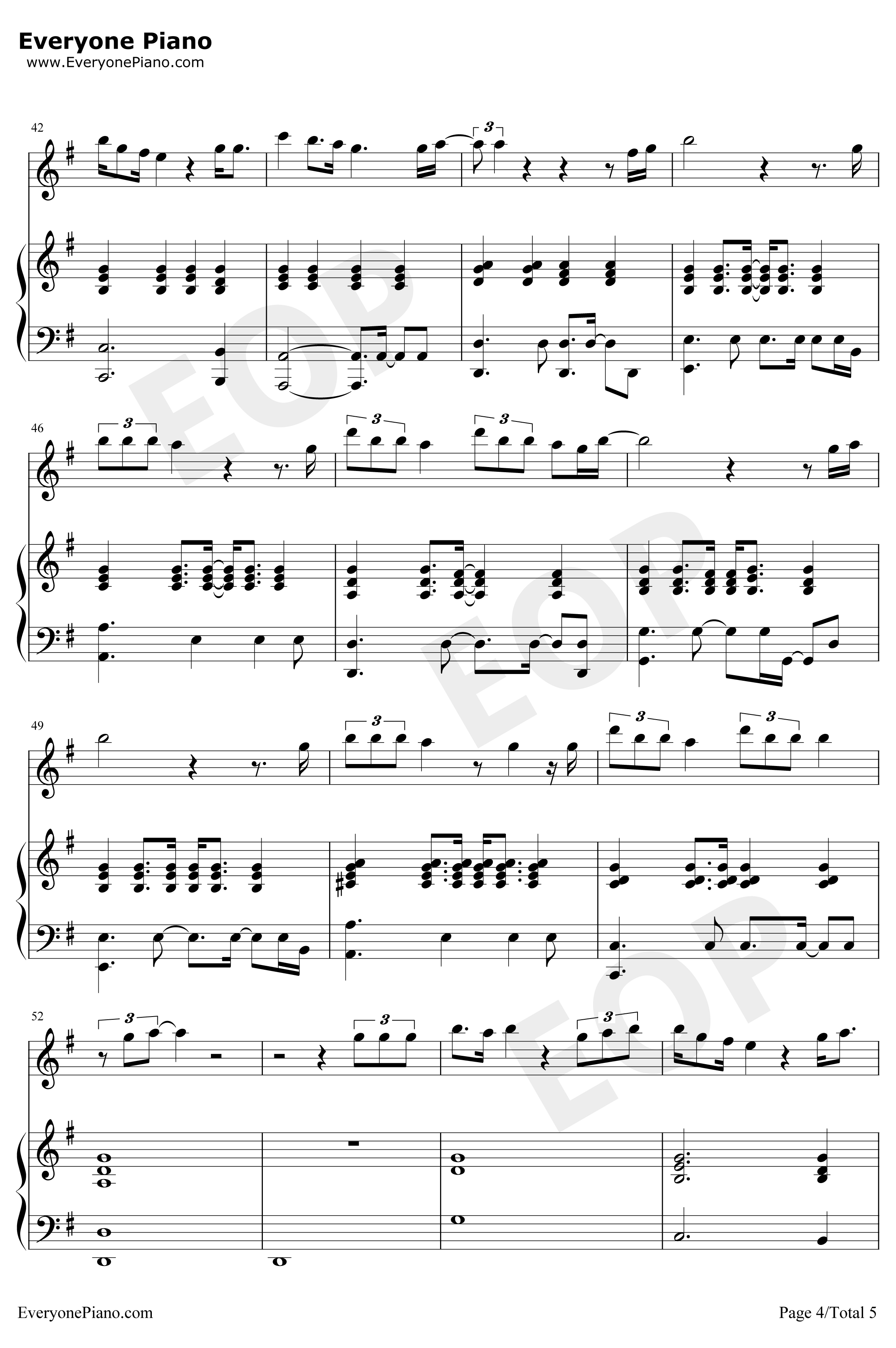 给你的歌钢琴谱-邓紫棋-催泪情歌4