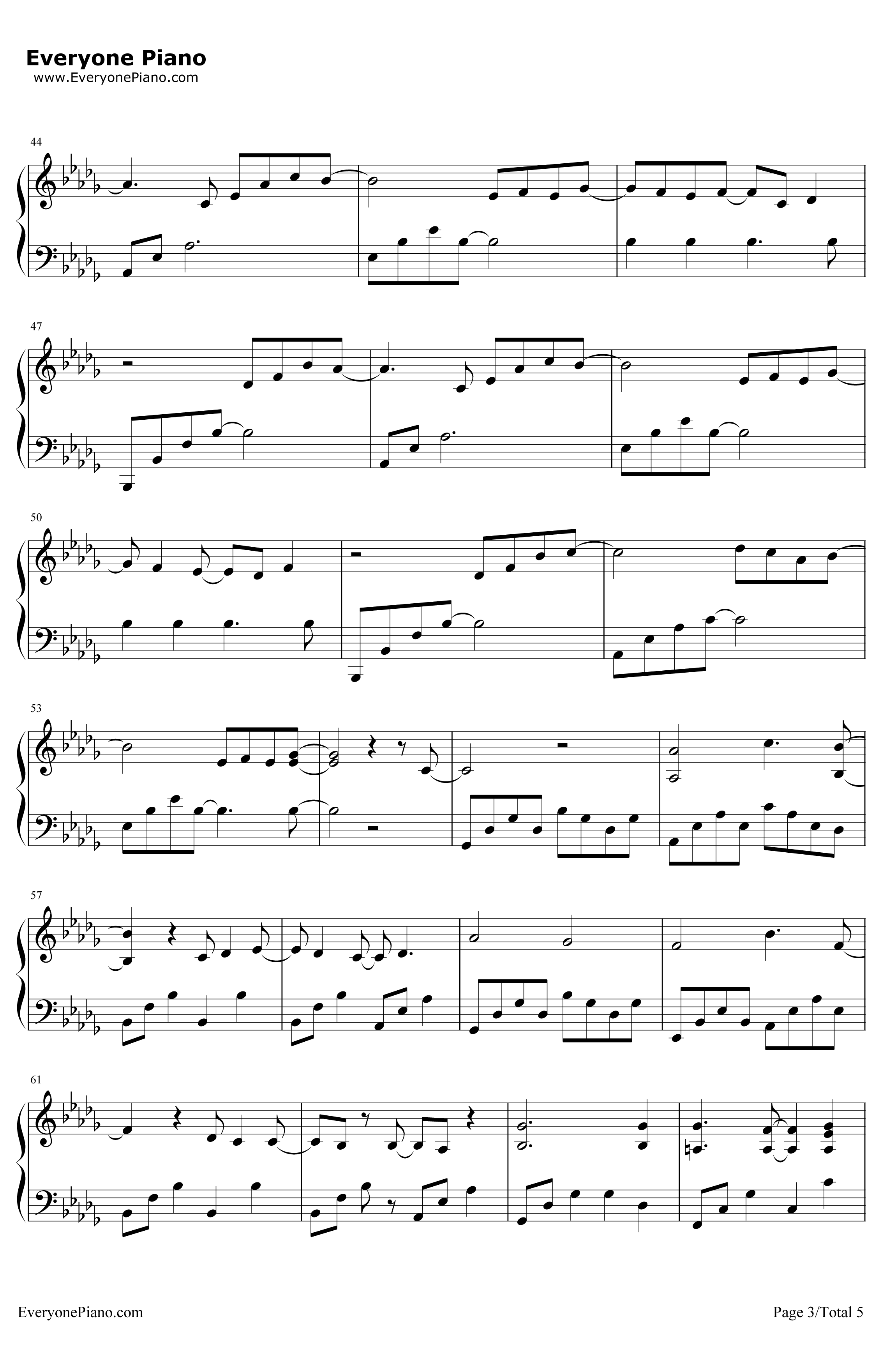Lithium钢琴谱-Evanescence3