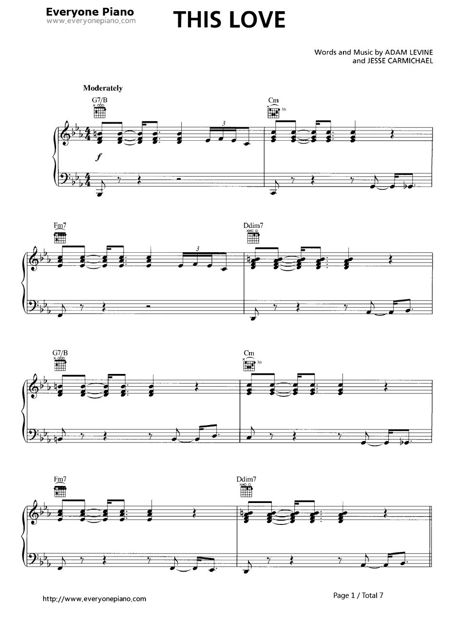 This Love钢琴谱-Maroon51