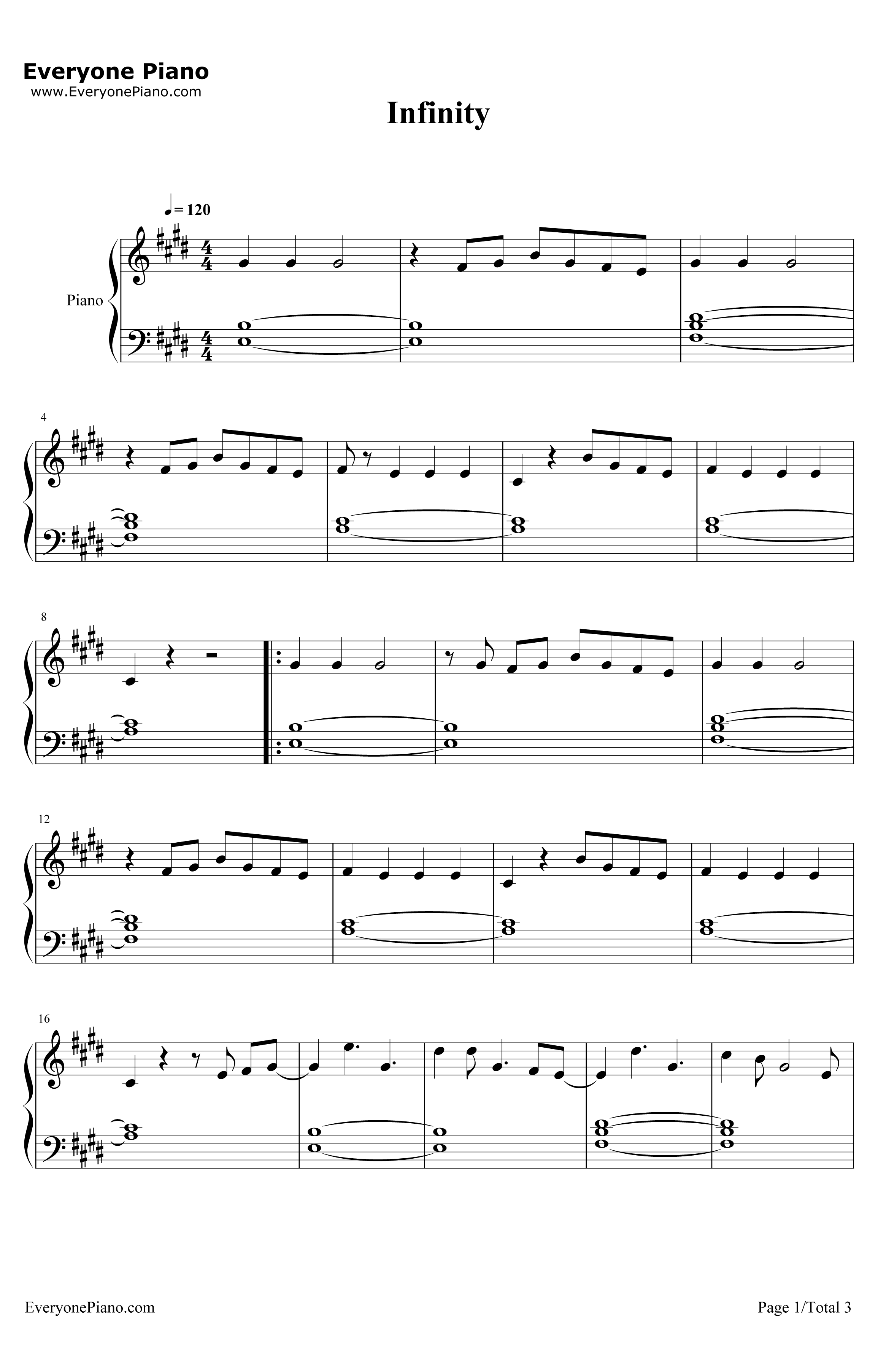 Infinity钢琴谱-OneDirection1