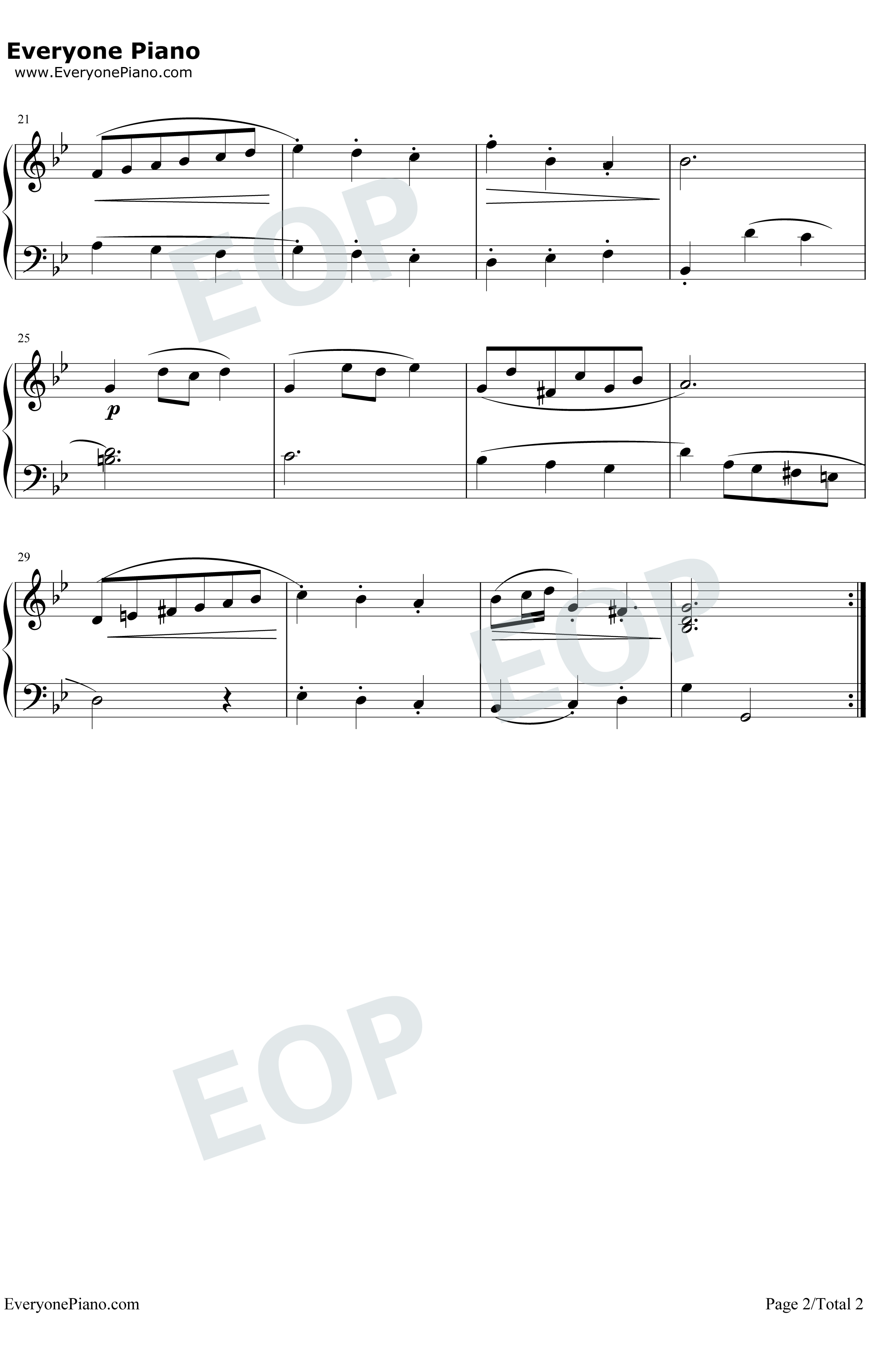 小步舞曲2钢琴谱-巴赫2