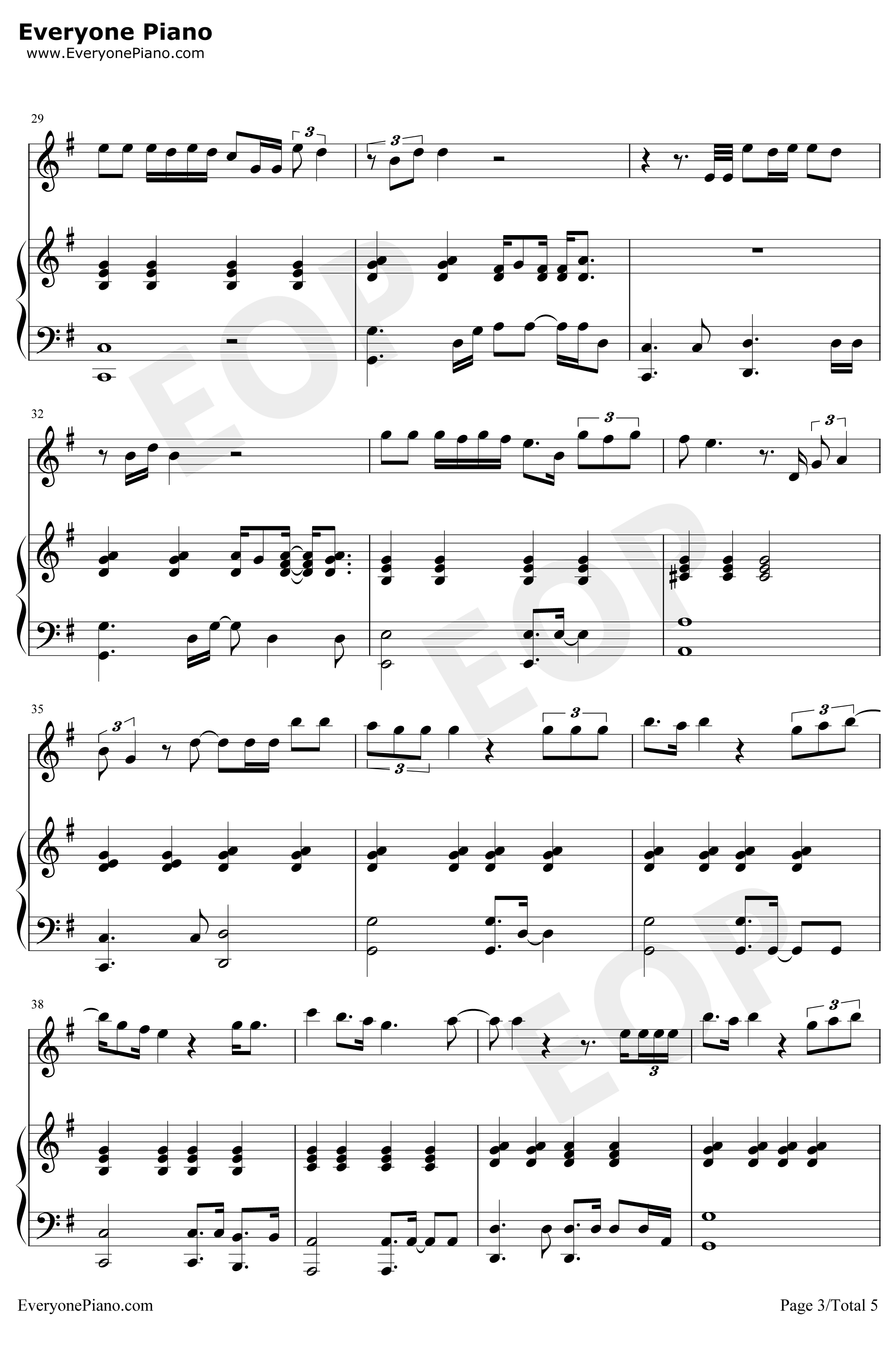 给你的歌钢琴谱-邓紫棋-催泪情歌3
