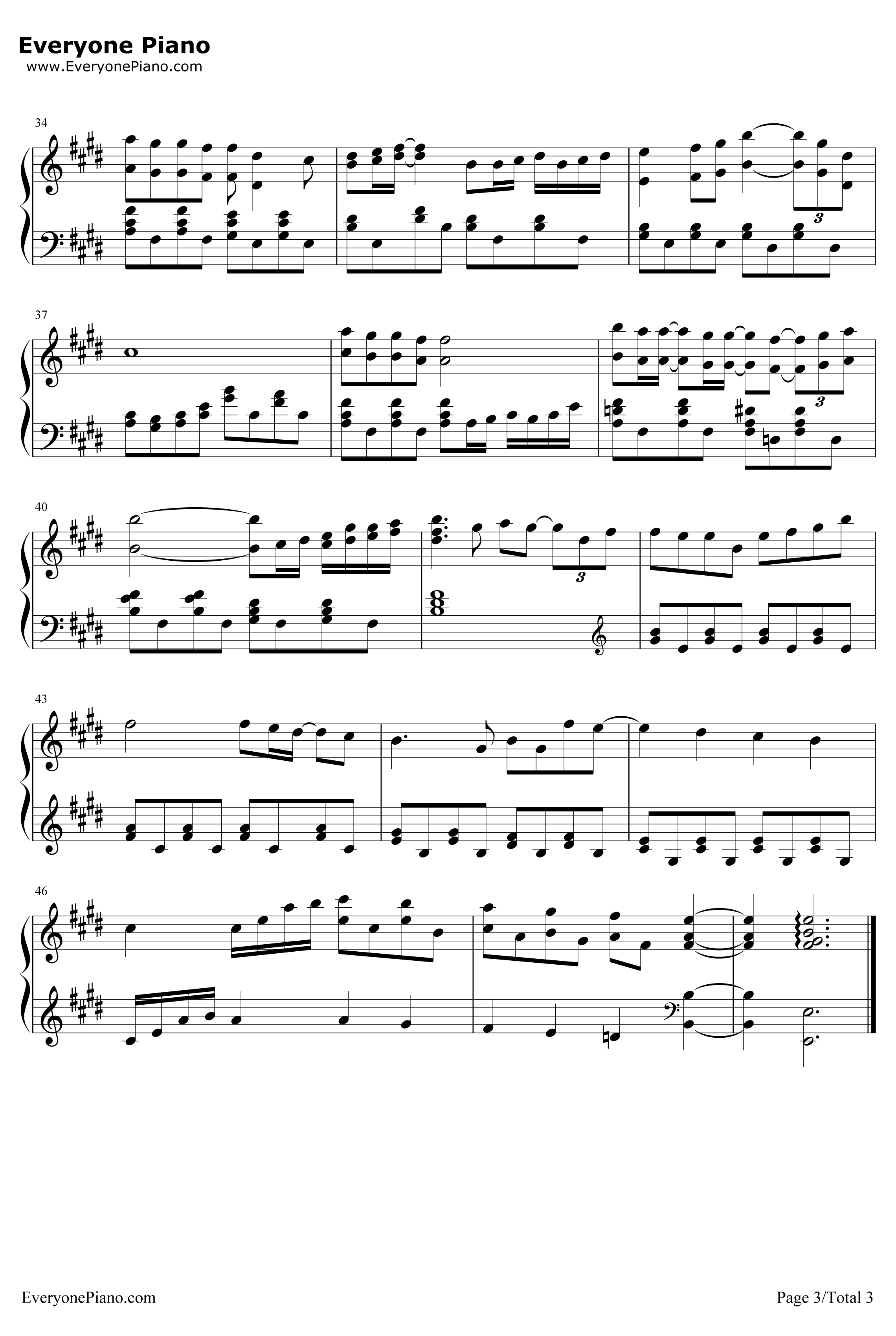 生命的旋律钢琴谱-白鸟英美子-MelodiesofLife-最终幻想9主题曲3