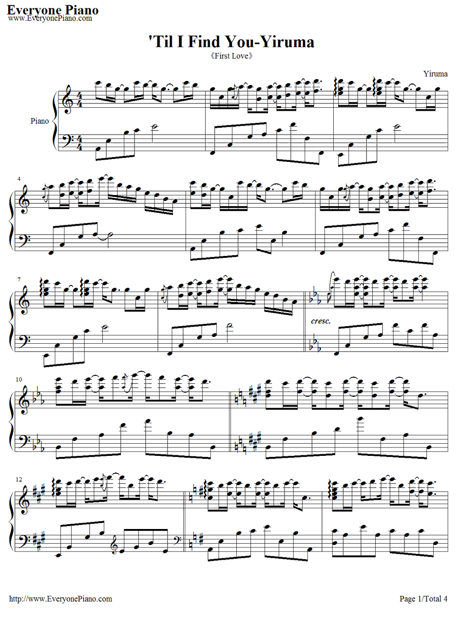 Till I Find You钢琴谱-Yiruma1