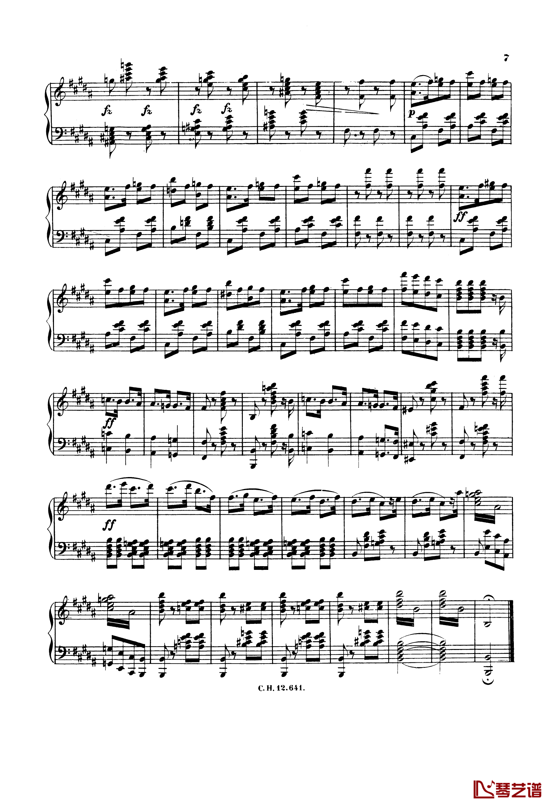 激情四射快速波尔卡Op.260钢琴谱-约翰·施特劳斯7