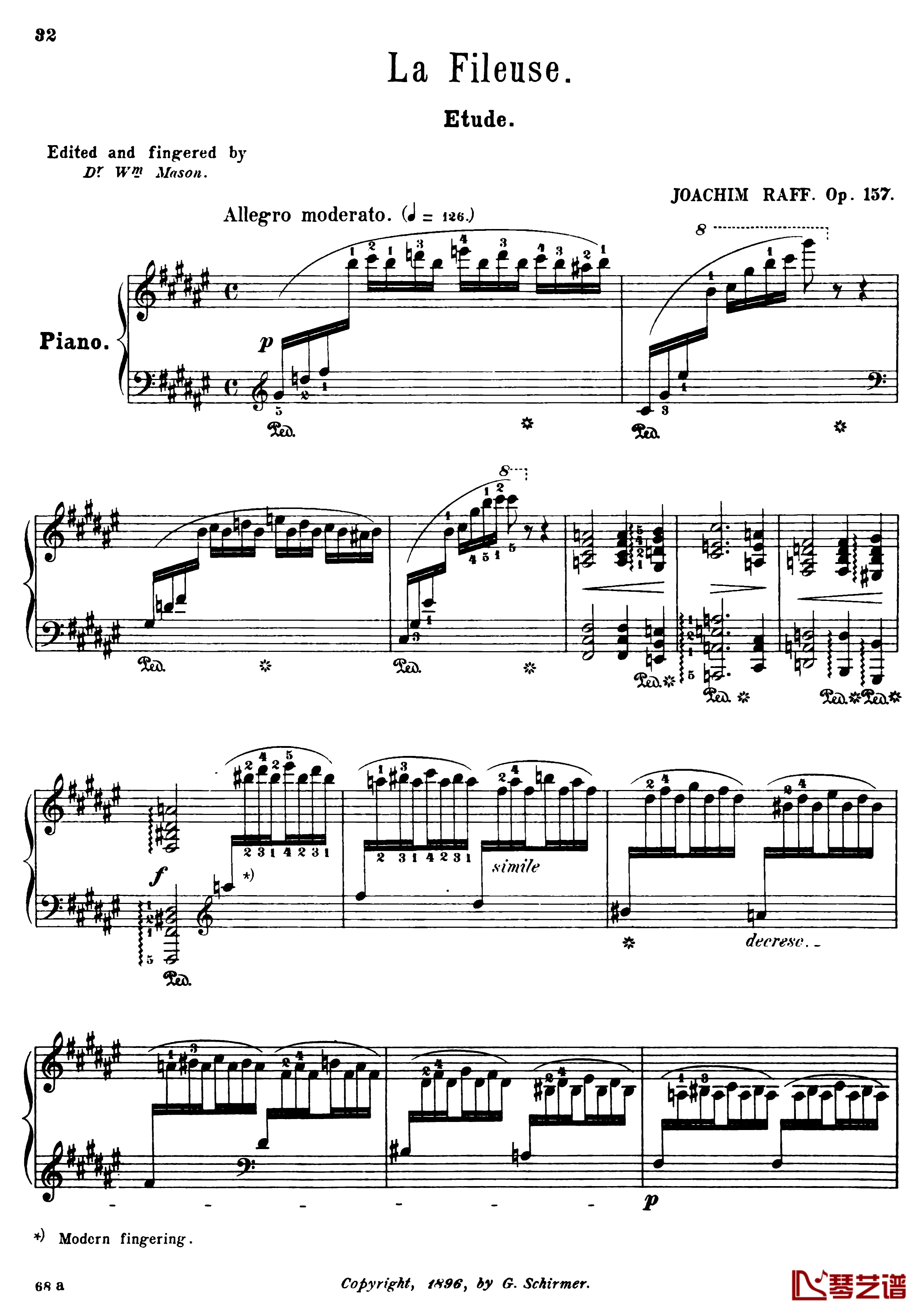 纺纱工练习曲钢琴谱-Op.157  No.2-克拉夫特1