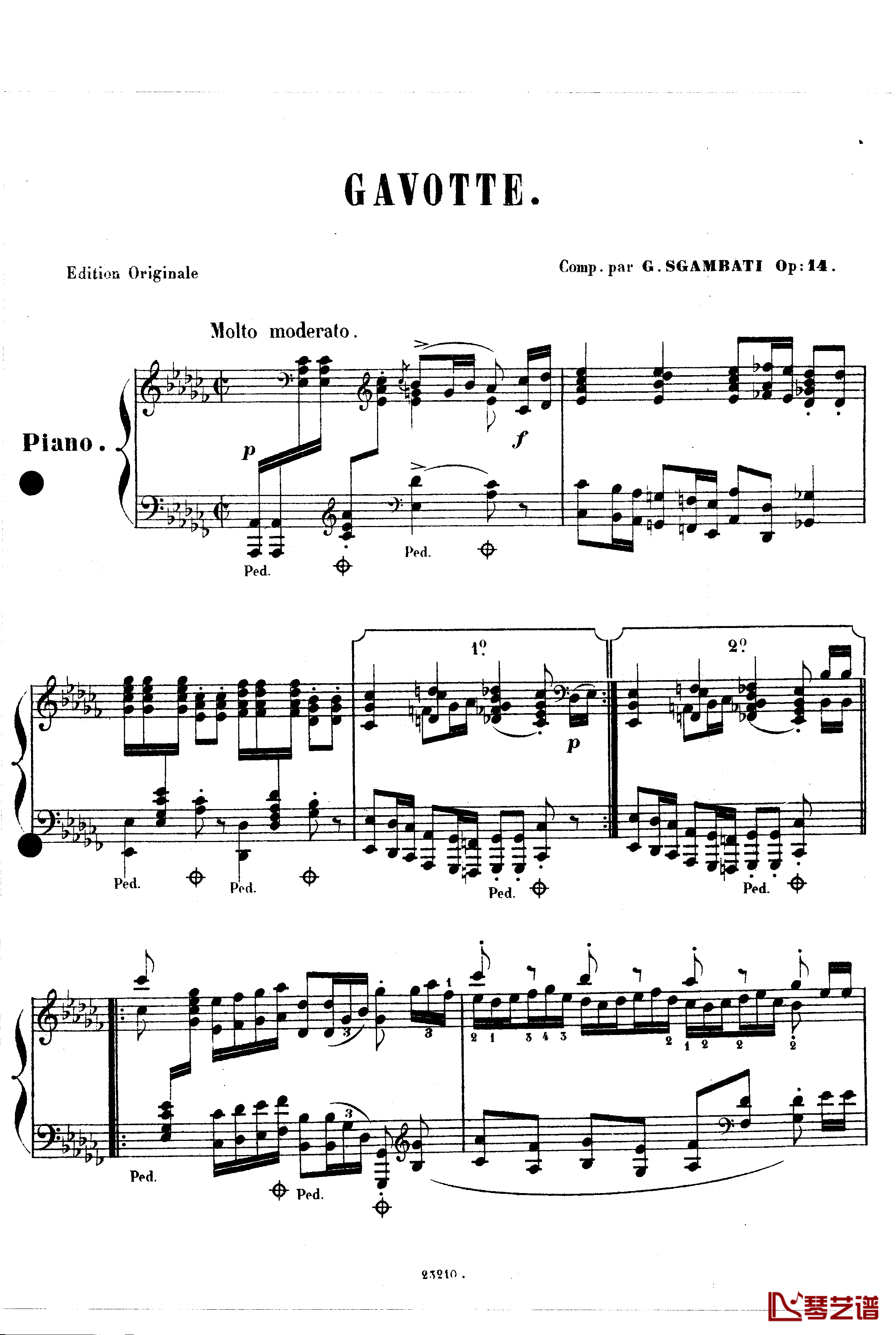 加沃特舞曲Op.14钢琴谱-斯甘巴蒂1