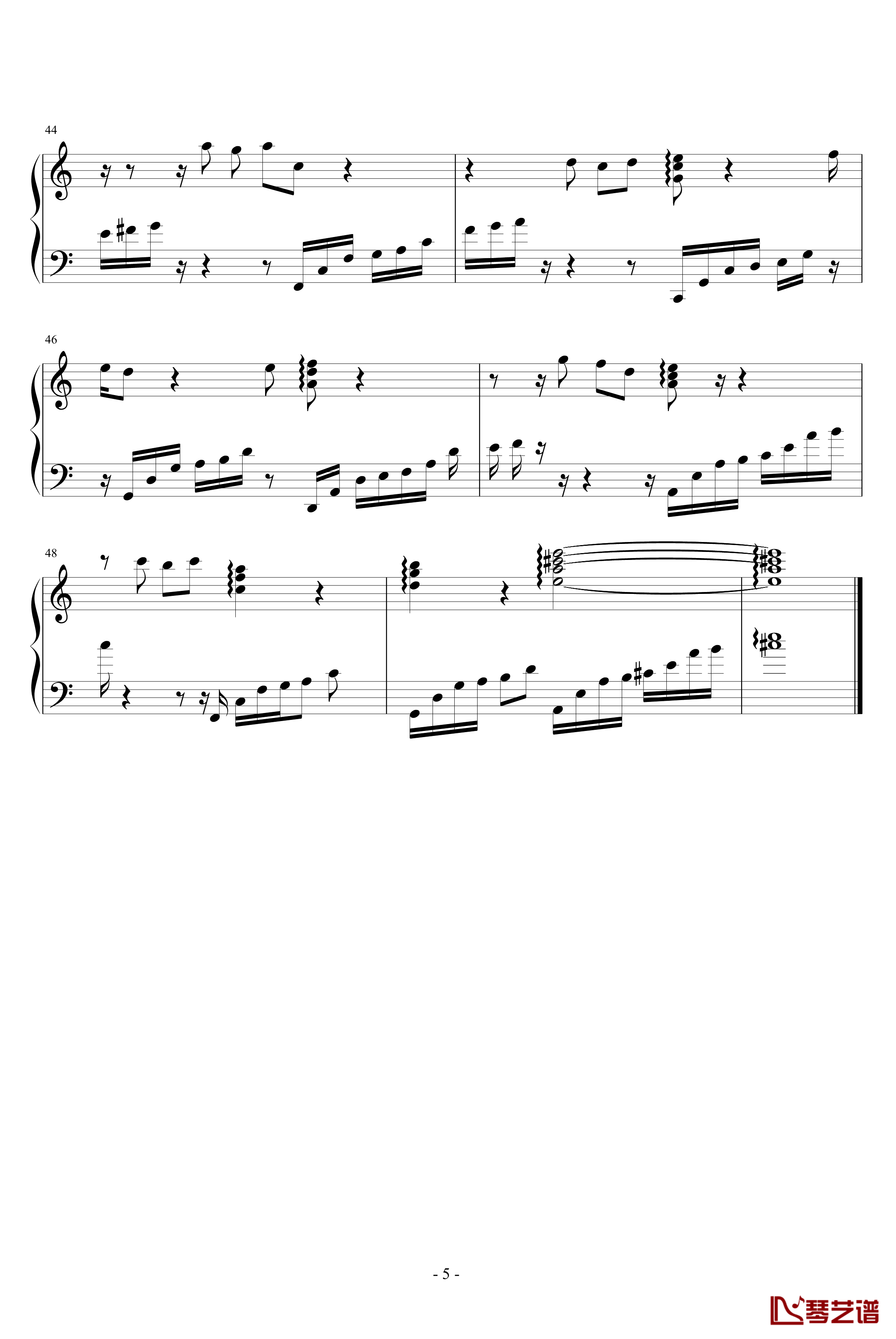 碎月钢琴谱-飞丝5