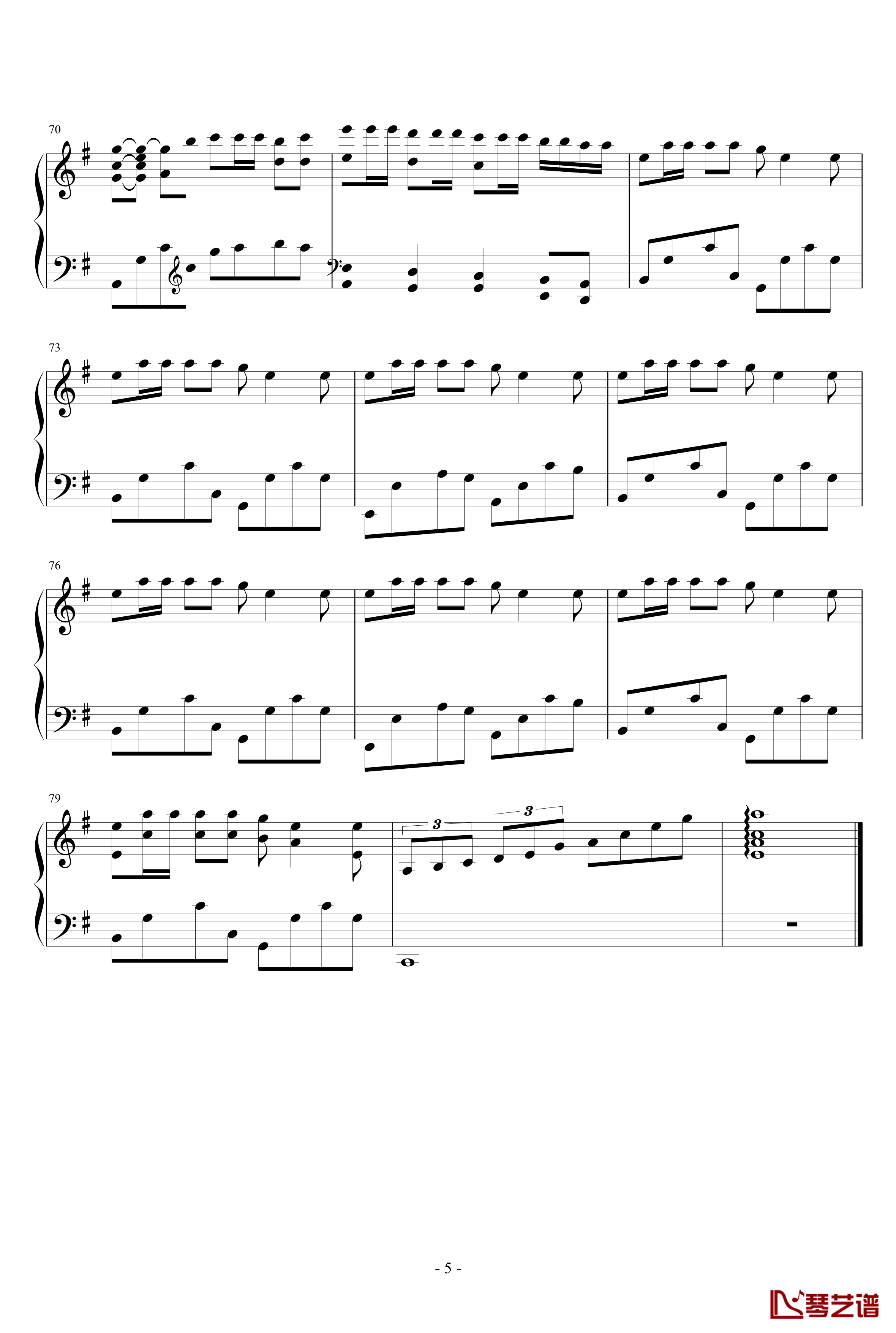 Roly poly钢琴谱-T-ARA5