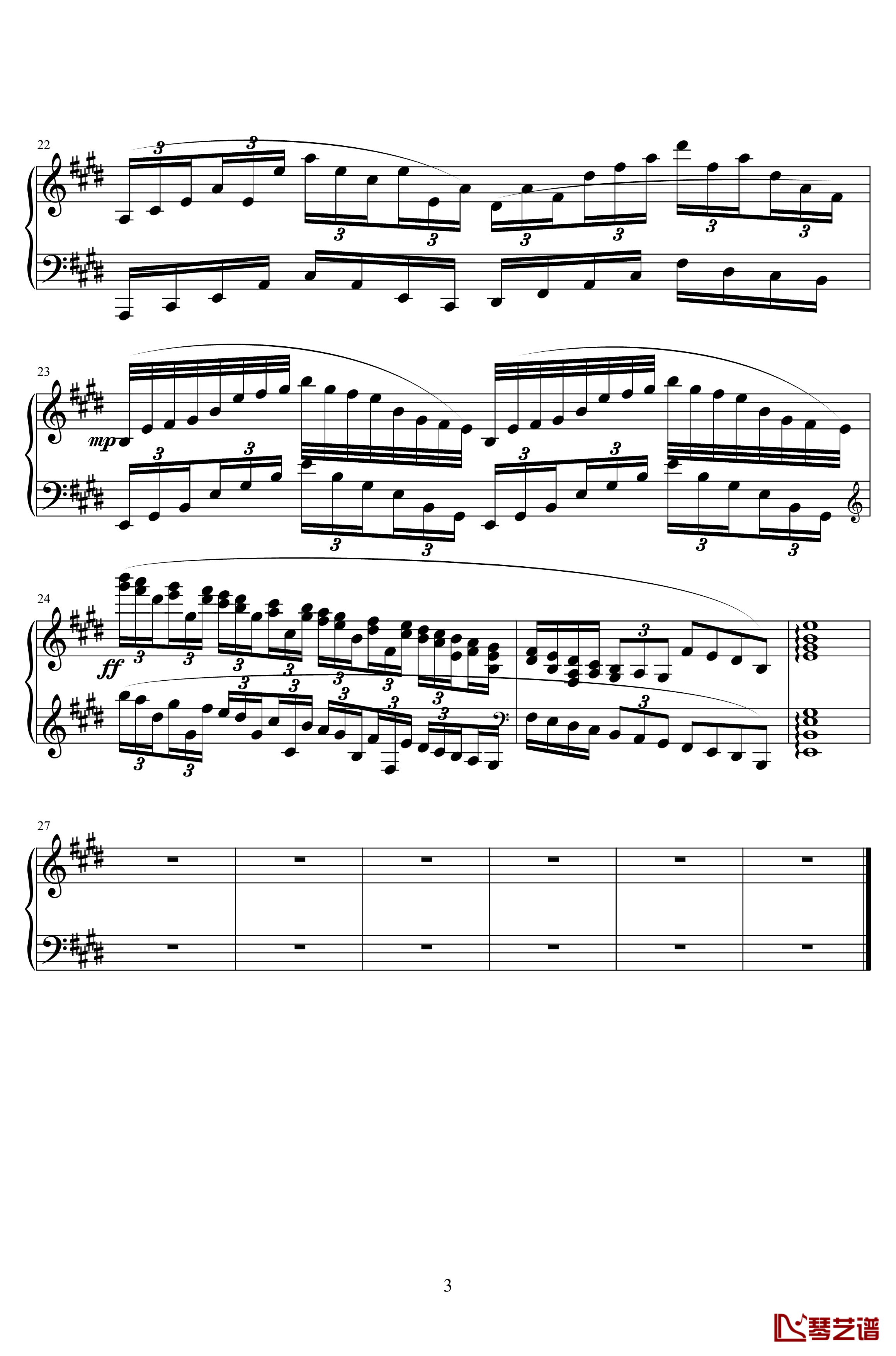海洋钢琴谱-练习曲第一首-hrmc3
