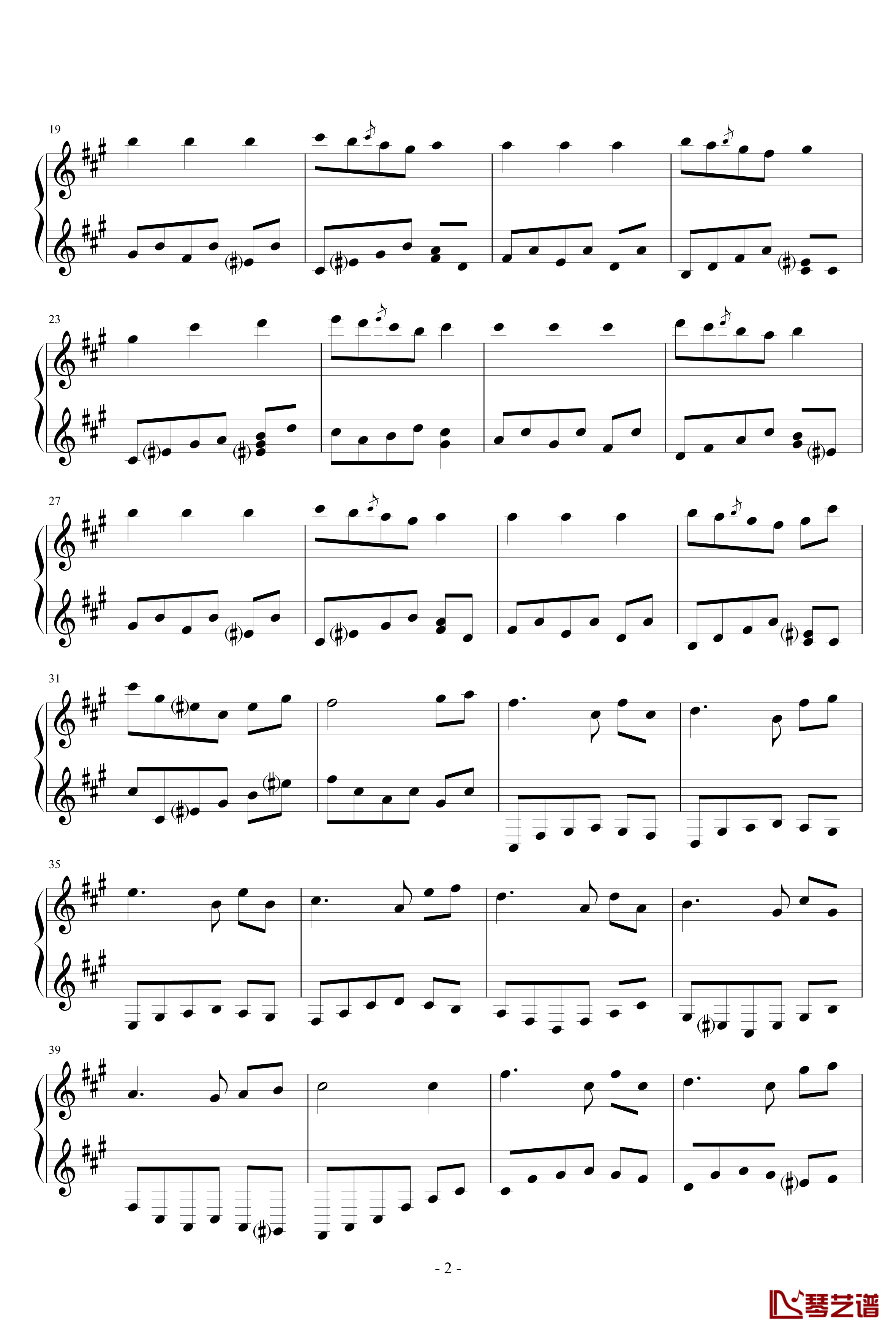 Rondo in A Major钢琴谱-羽键之泪2