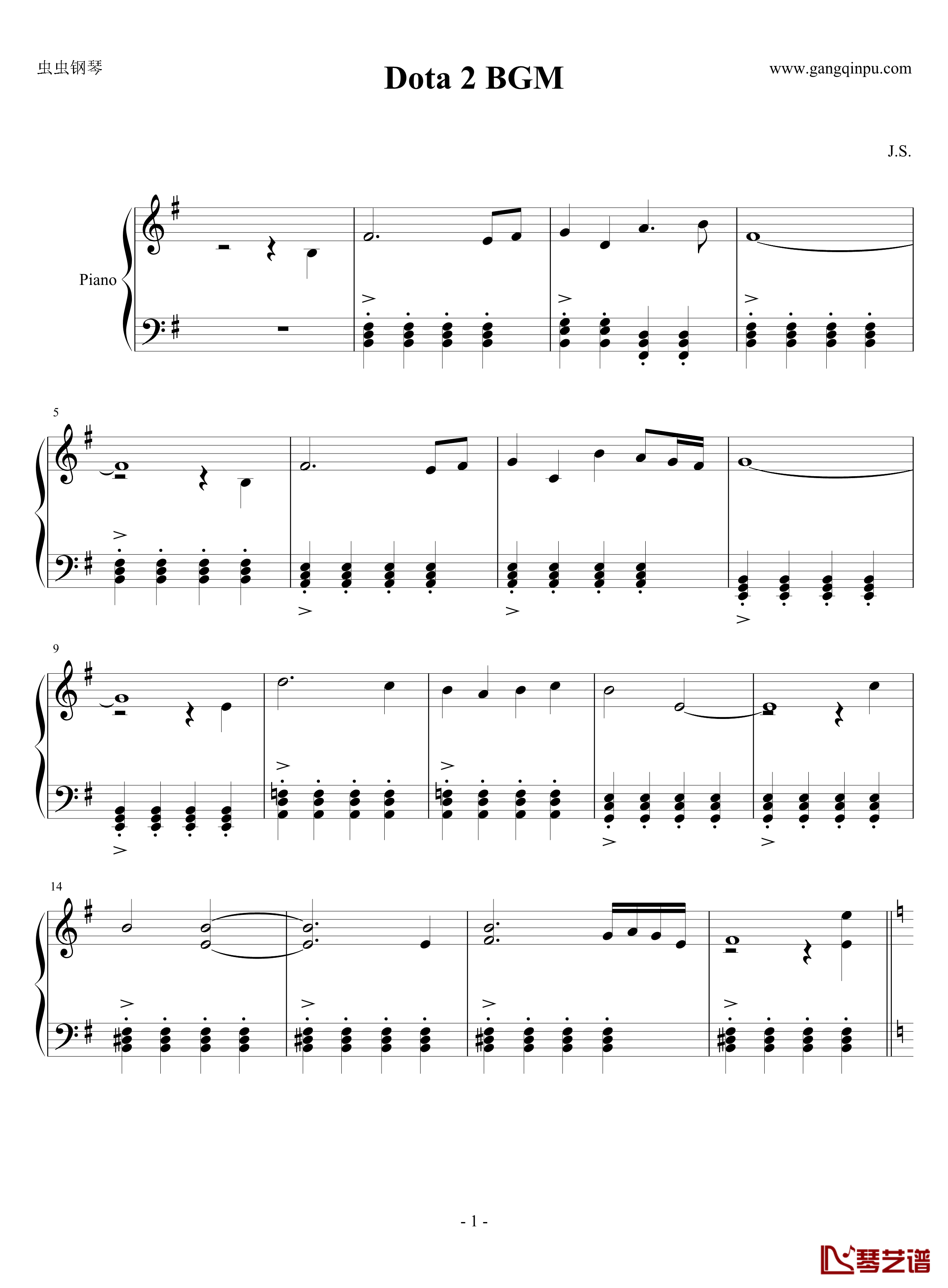 DOTA 2 钢琴谱-背景音乐-DOTA21