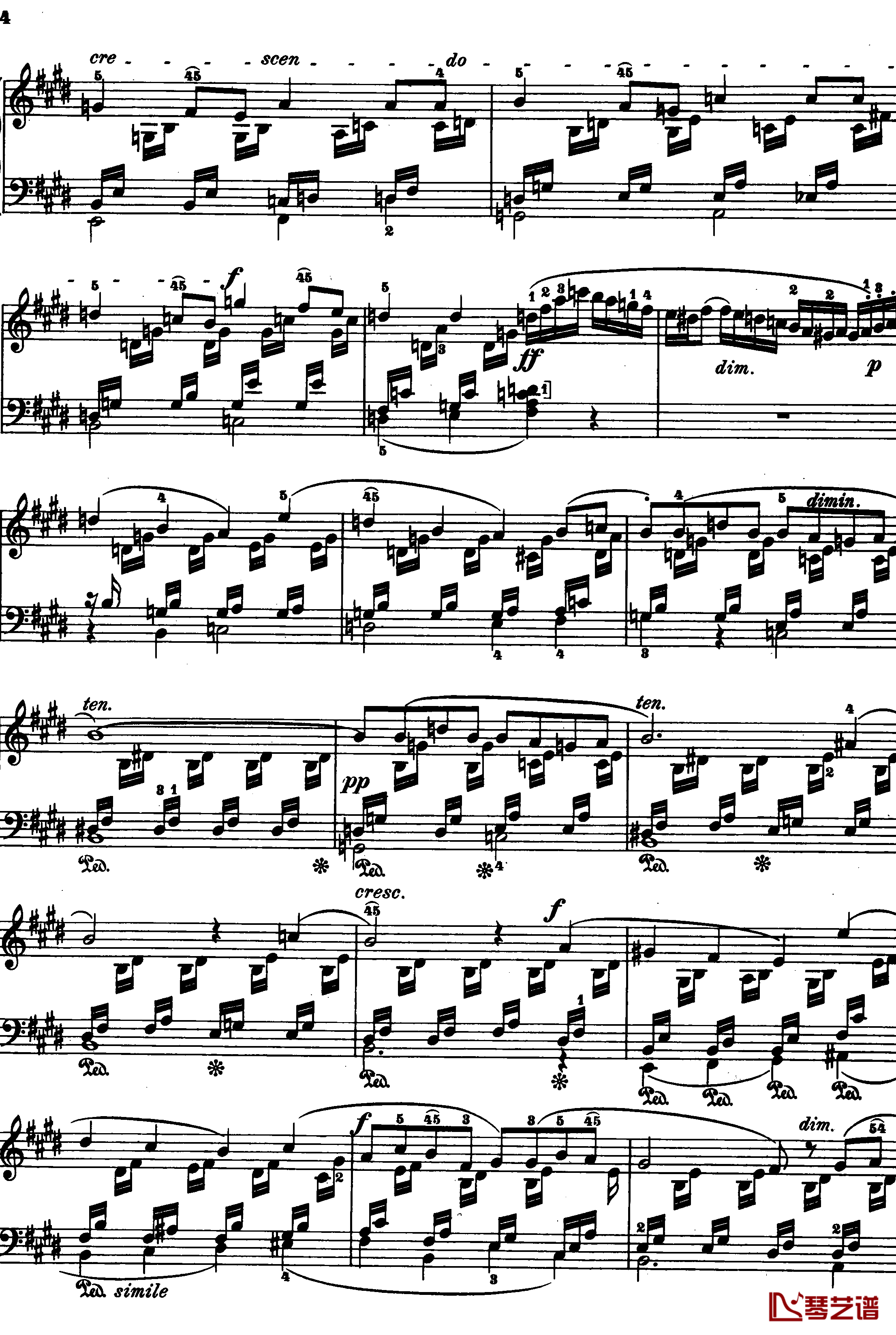 E大调无词歌钢琴谱-Op. 19, No. 1-门德尔松2