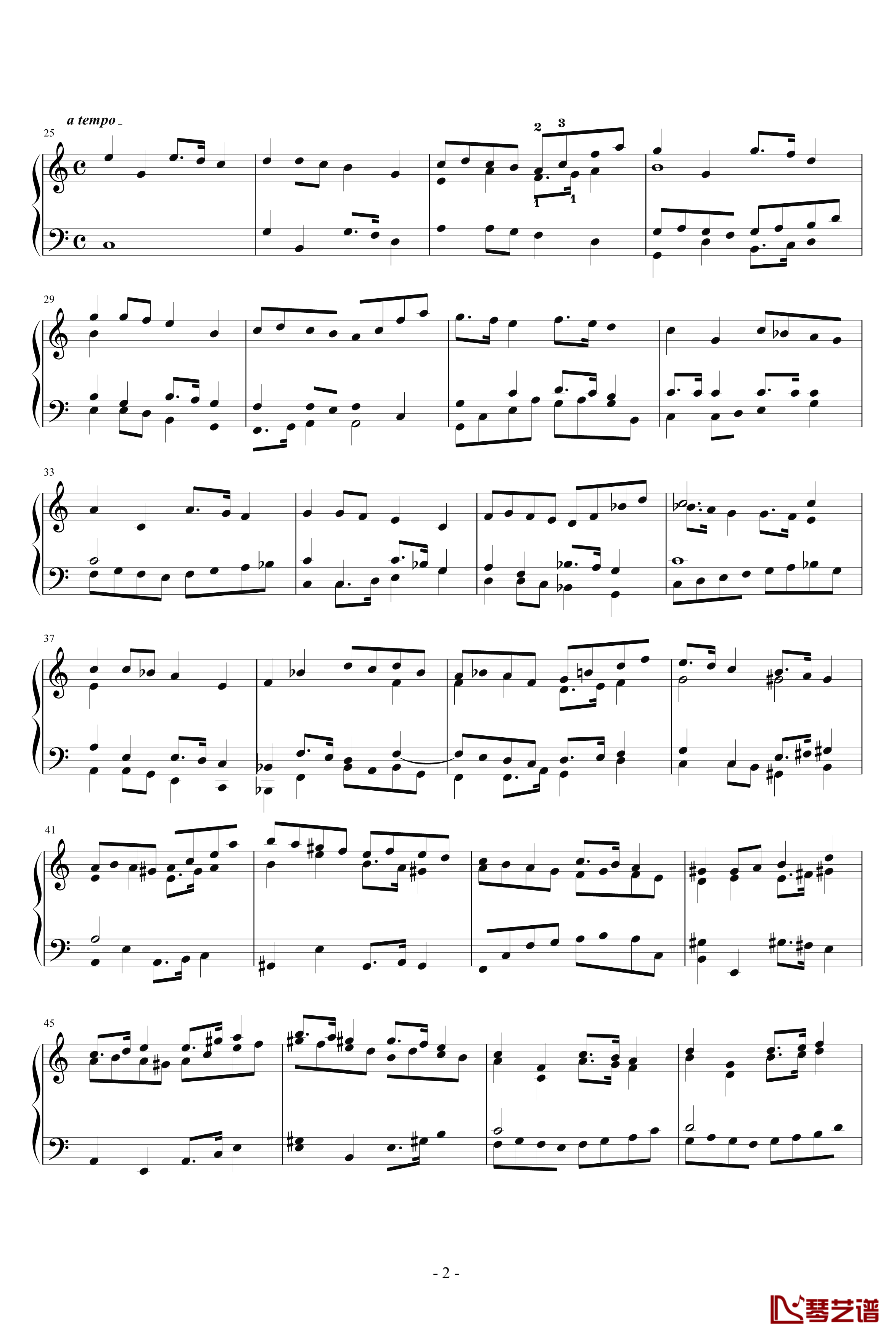 C大调前奏曲与赋格钢琴谱-心兰2